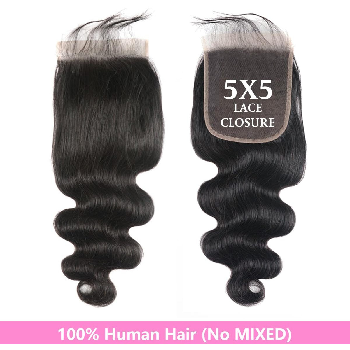 5X5 Hd Lace Closure Human Hair Body Wave Closure 10 Inch Hd Lace Closure Free Part 100% Human Hair Extensions For Black Women Pre Plucked With Baby Hair Natural Color