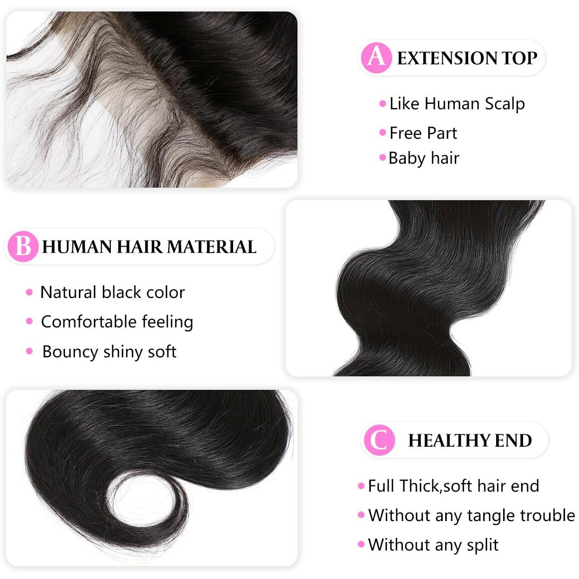 5X5 Hd Lace Closure Human Hair Body Wave Closure 10 Inch Hd Lace Closure Free Part 100% Human Hair Extensions For Black Women Pre Plucked With Baby Hair Natural Color