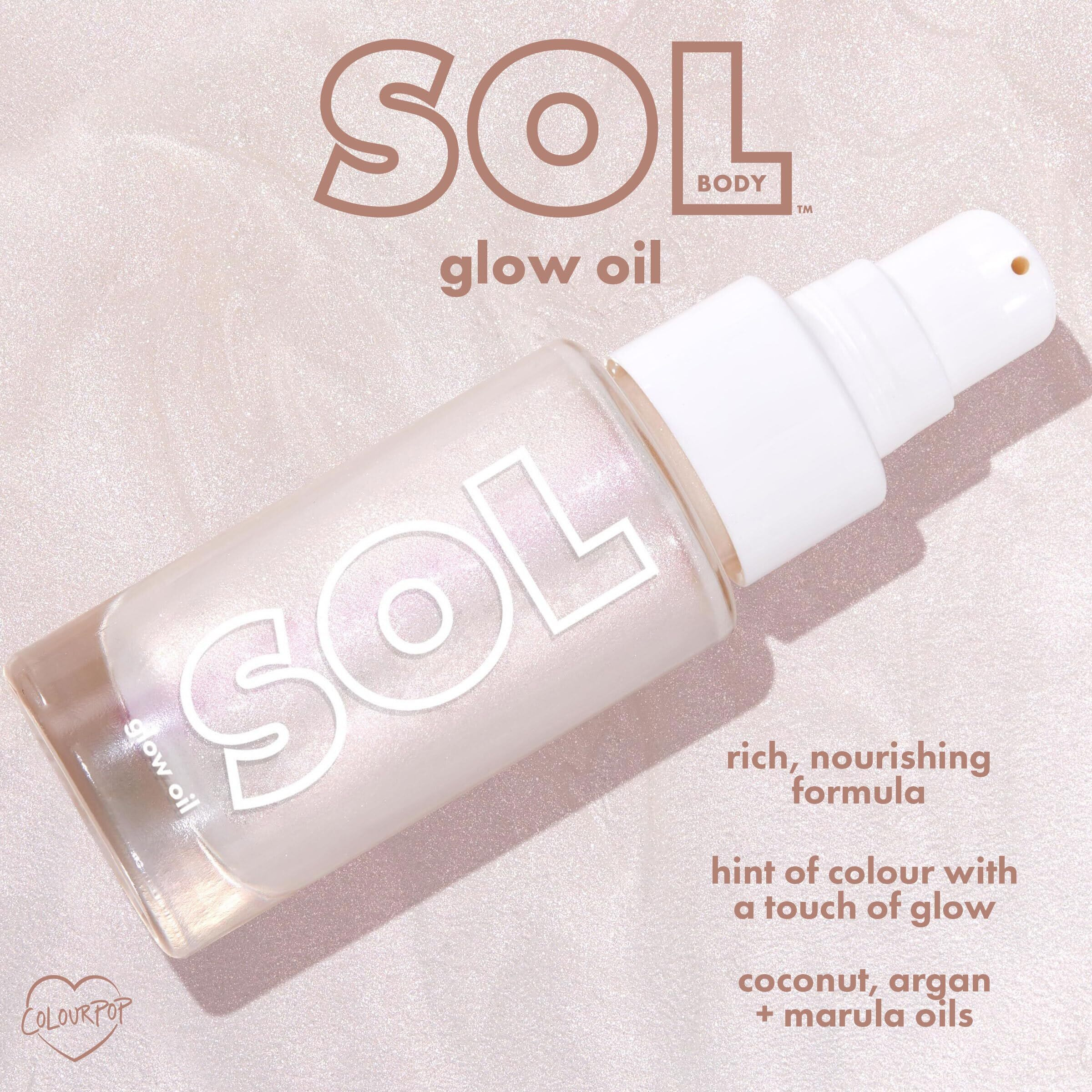 Colourpop Sol Mini Shimmering Dry Oil - Shimmer Body Oil Infused With Coconut, Argan & Marula Oils - Radiance-Boosting Body Care -Nourishes Skin And Leaves A Luminous Finish - Moonstone (0.88 Fl Oz)