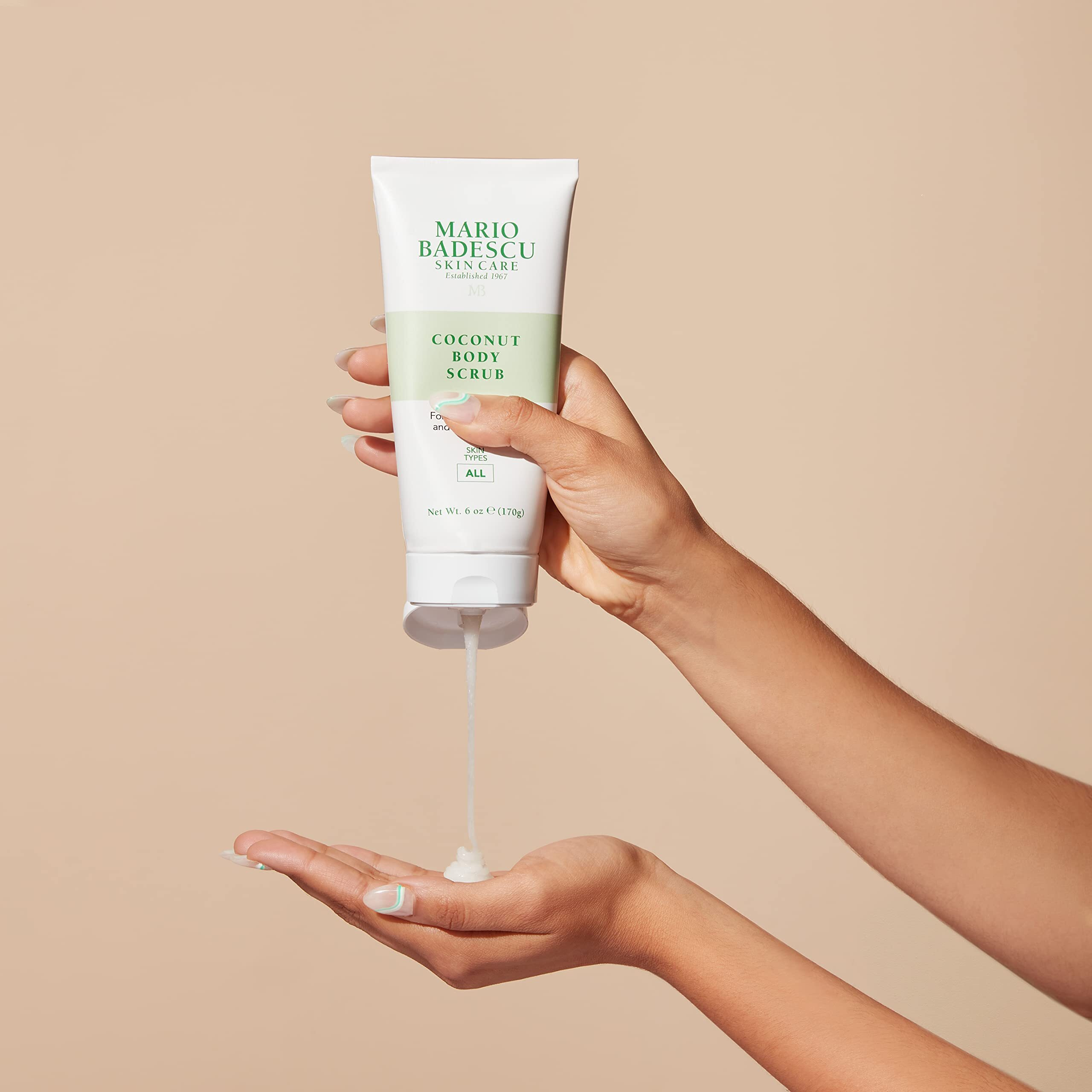 Mario Badescu Coconut Body Scrub For All Skin Types | Body Scrub That Softens And Smoothes |Formulated With Niacinamide & Salicylic Acid| 6 Oz
