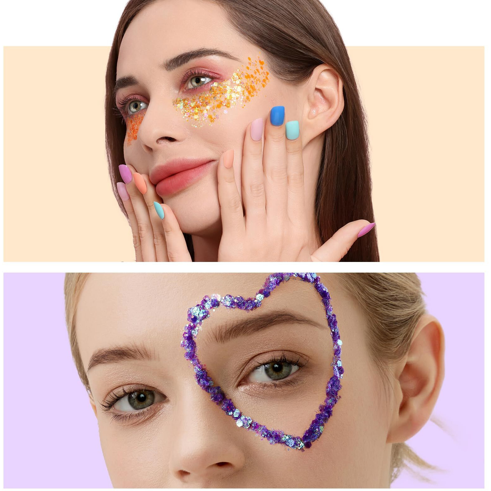 Teenitor Face Glitter, Body Glitter Gel Set, 9 Colors Makeup Gel Glitter For Face And Body, Hair Glitter For Festival Party Cheer