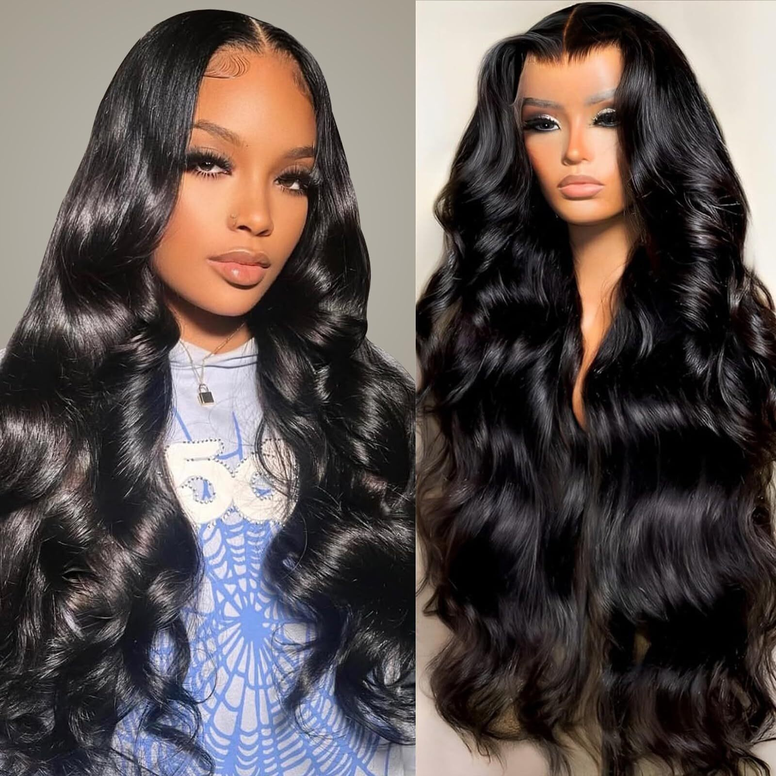 Pevrvfe 13X6 Lace Front Wigs Human Hair Pre Plucked 24 Inch Body Wave Lace Front Wigs Human Hair 200 Density Natural Color Hd Lace Frontal Wig 13X6 Glueless Wigs