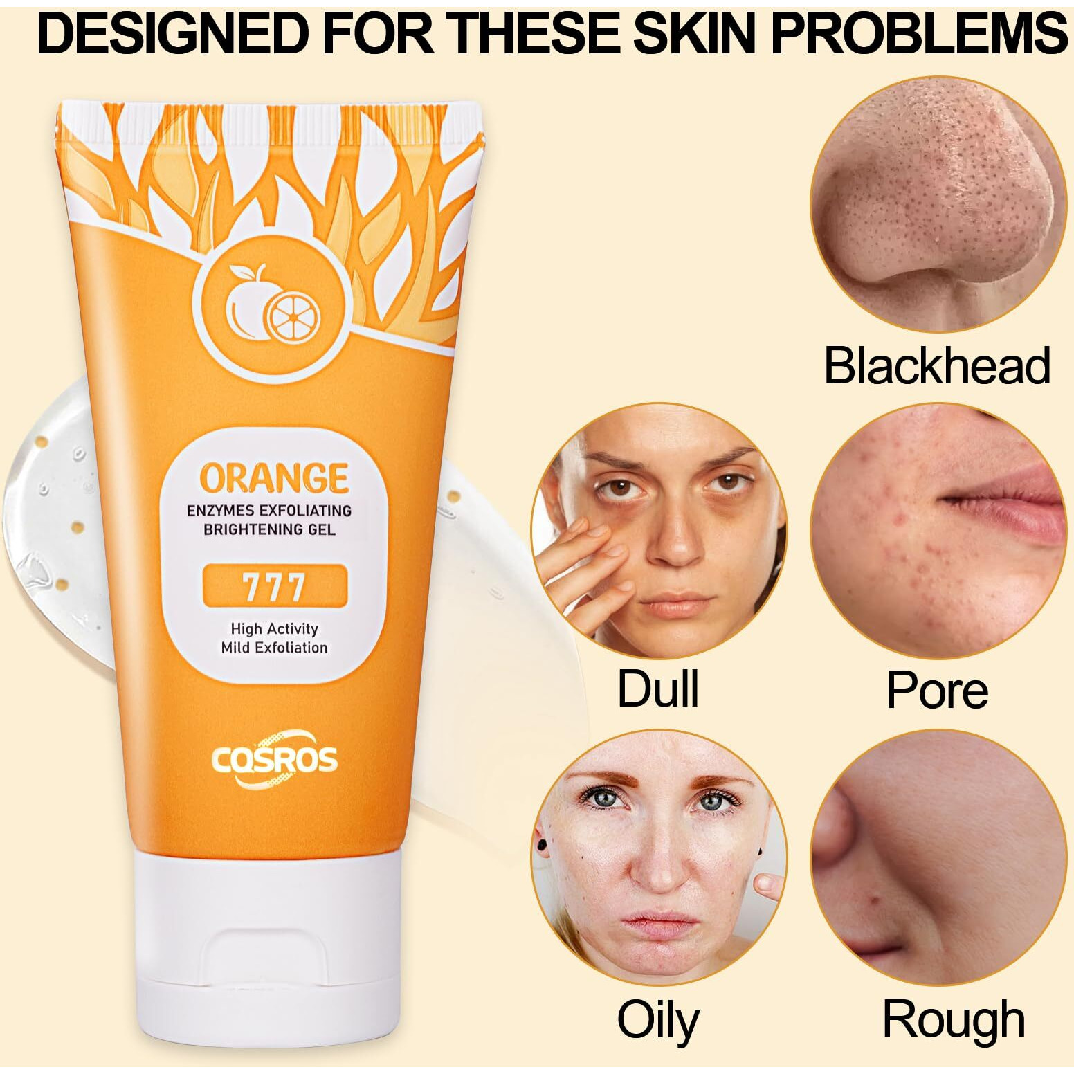 Brouyoue Orange Exfoliating Gel Scrub For Face And Body Skin, Deep Cleansing Moisturizing Skin Orange Peeling Gel, Natural Orange Exfoliating Gel For All Types Skin (1Pc)