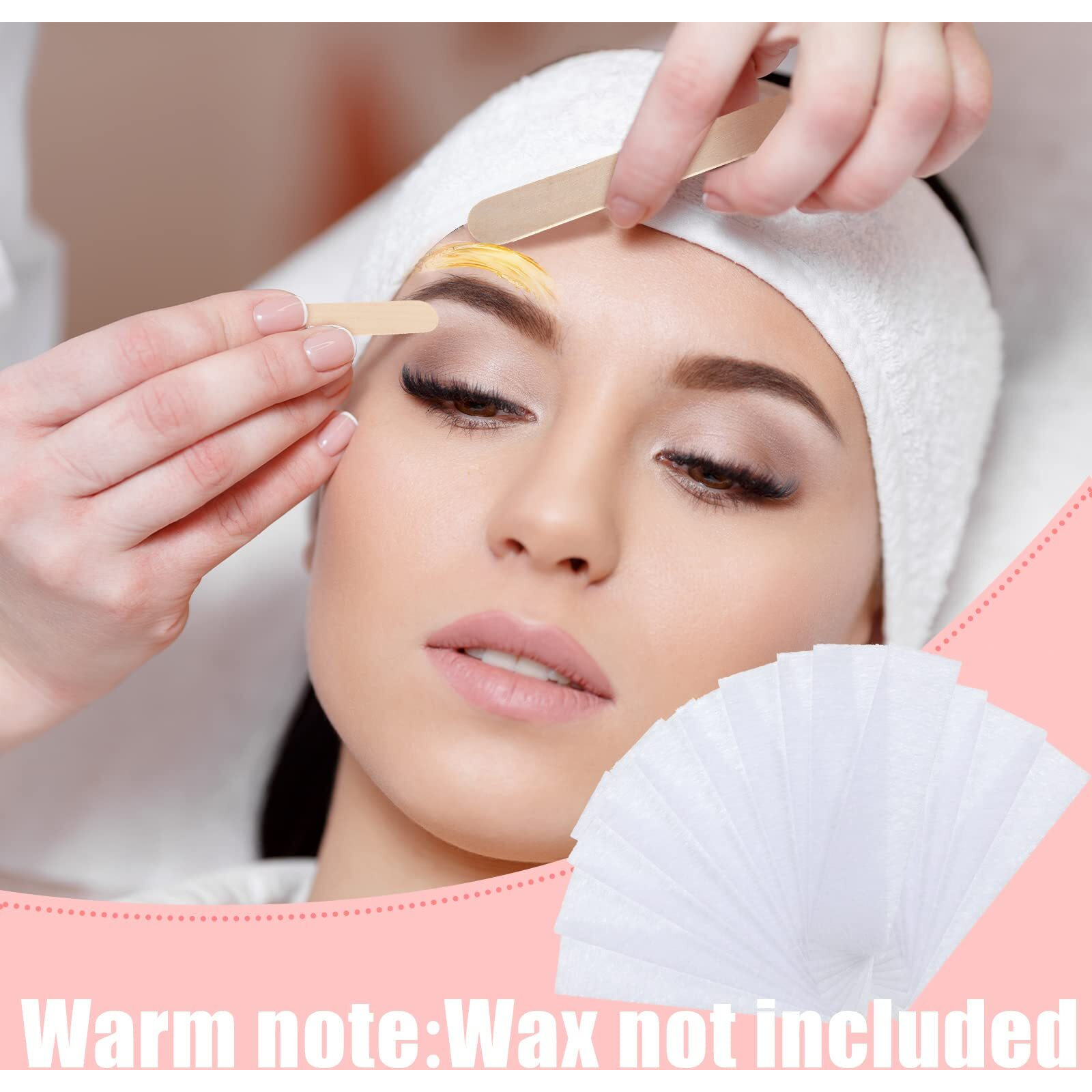 Maitys Eyebrows Small Wax Strips Kit Hair Removal Paper Facial Strips Epilating Pads For Women Men Eyebrow Body Face Arms Lip, 0.4 X 2.4 Inches, White, Wax Not Included(400 Pieces)