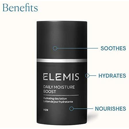 Elemis Daily Moisture Boost For Men | Lightweight Post-Shave Day Lotion Hydrates, Soothes, Nourishes, And Calms For Refreshed, Recharged Skin | 50 Ml