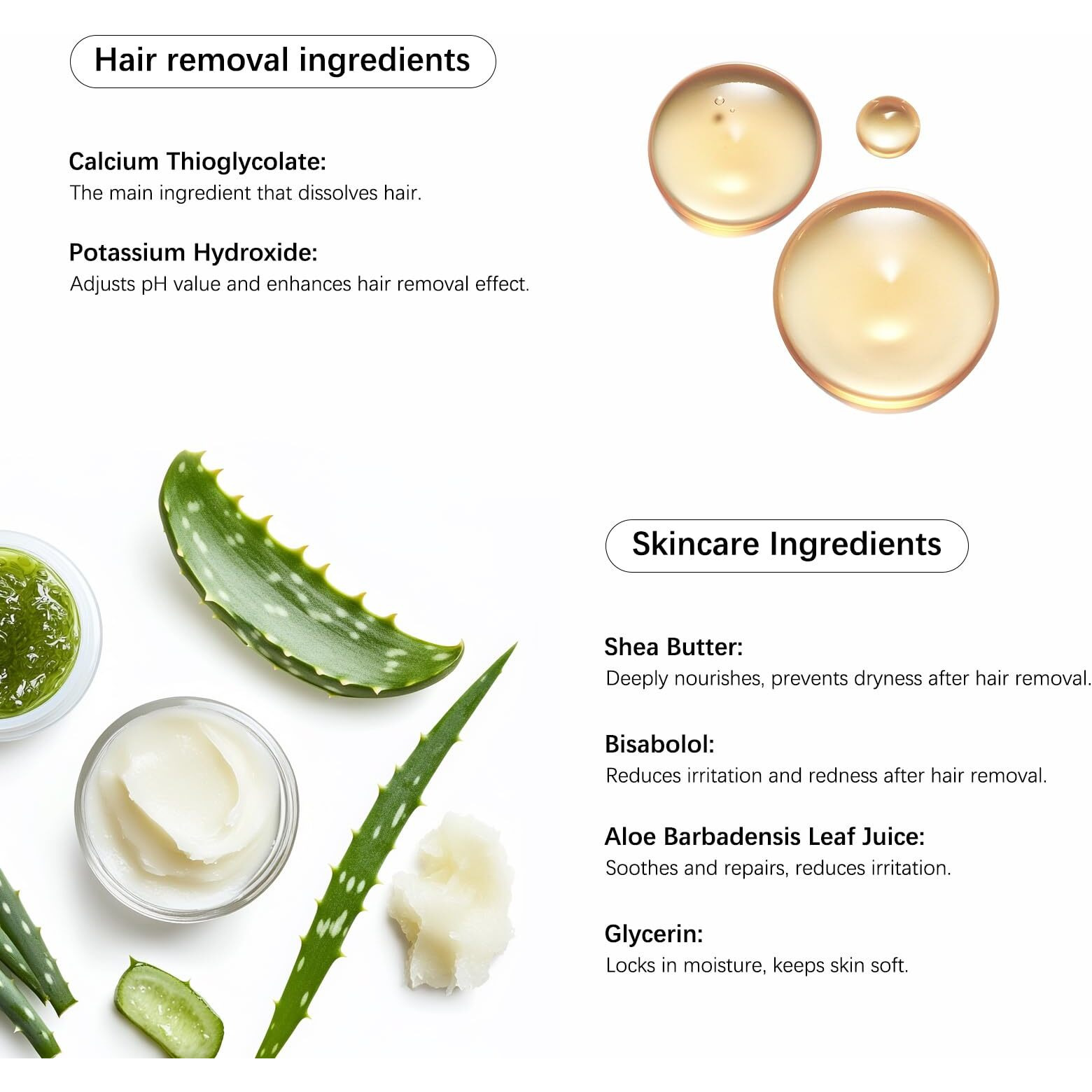 Facial Hair Removal Cream, Hair Removal Creams Kit, Gentle Painless Hair Removals, Calming Serum, Body & Face Hair Removers Cream For Women