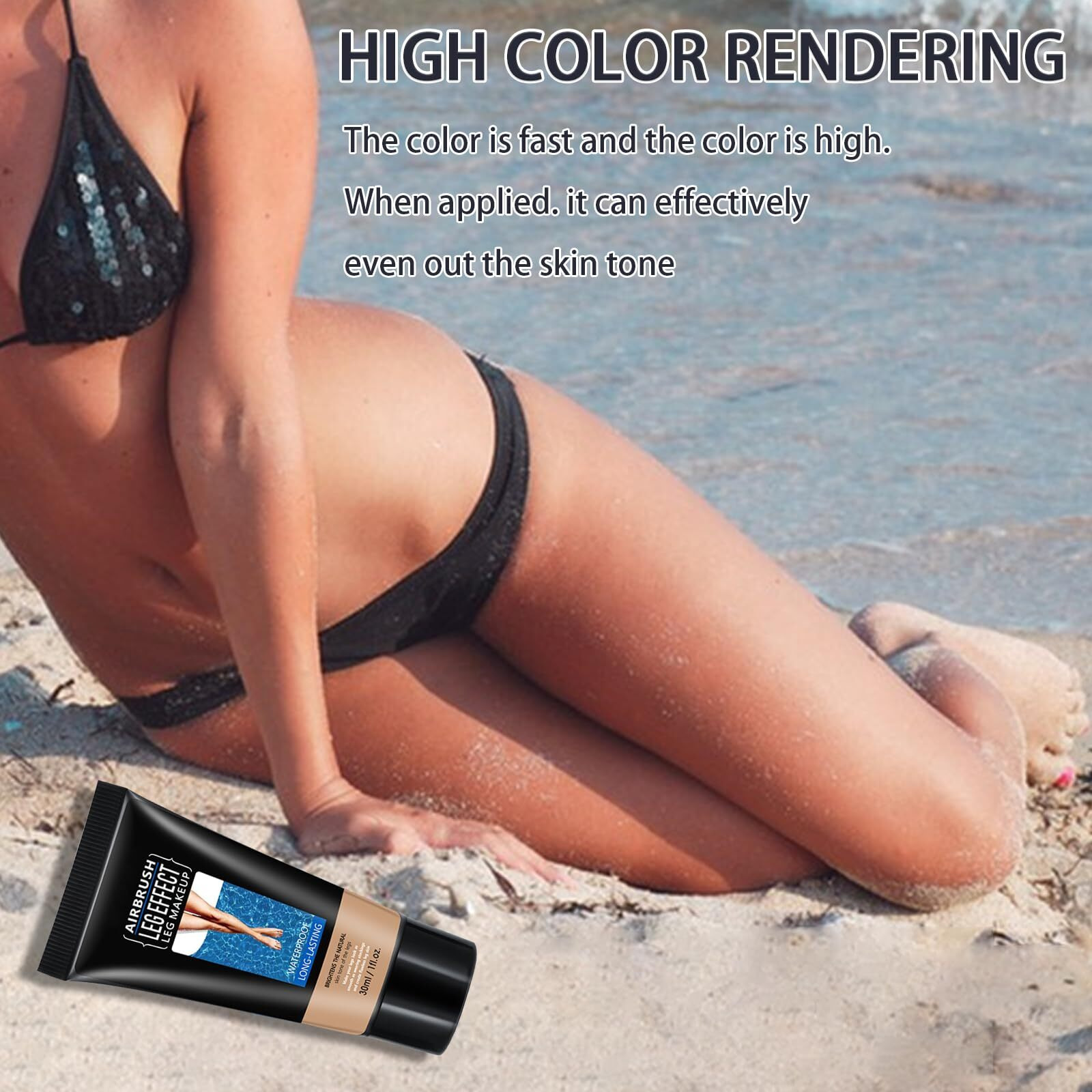 Walulan Leg Makeup Waterproof, Smooth Legs, Fade The Skin Color Of Legs, Effectively Cover The Scars Of Legs And Body, Long-Term Body Foundation Make-Up Uniform Skin Skin Beauty Leg Cream