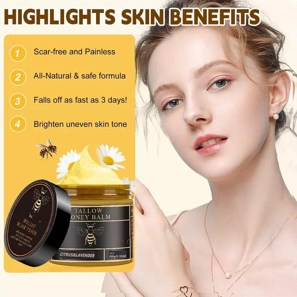 Lynmalrity Tallow Honey Balm For Face Body Night Daily Facial Cream 3.53Oz