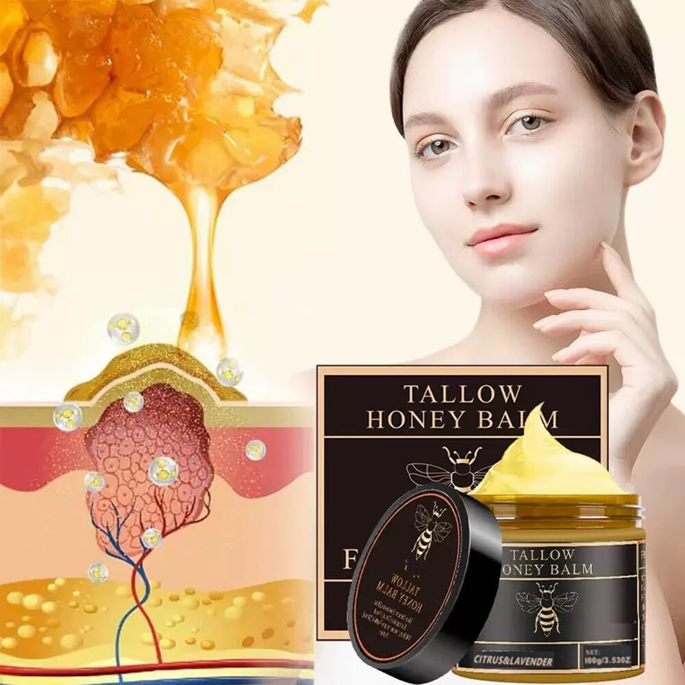 Lynmalrity Tallow Honey Balm For Face Body Night Daily Facial Cream 3.53Oz