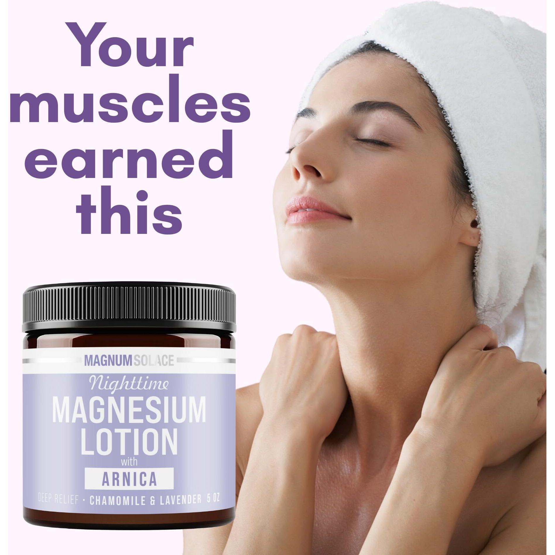 Nighttime Magnesium Lotion With Arnica - Soothing Relief & Relaxation, Highly Concentrated Magnesium For Muscles & Joints - Apply To Legs Or Feet Before Bed - Skin-Friendly
