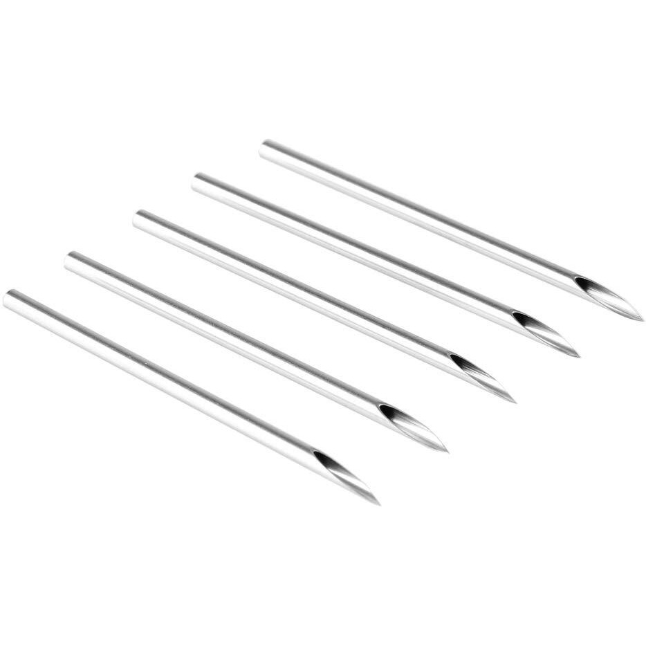 Chrontier 100Pcs Body Piercing Needles 15G 1.4Mm Gauge Sterilized Surgical Steel For Ear Nose Lip Navel Belly Tongue Nipple Eyebrow Labret Piercing Tool Supply