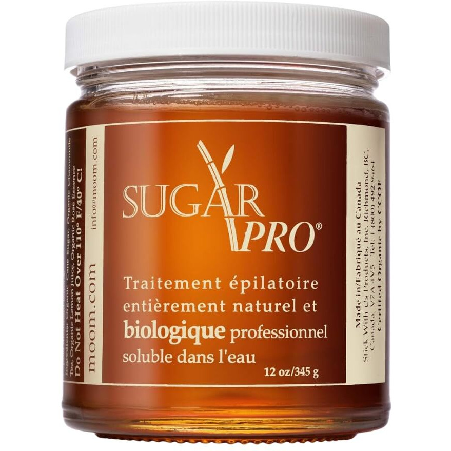 Moom Sugar Pro - Organic Sugar Wax Hair Removal, Personal & Professional For Men & Women, Body, Armpit, Face, Bikini Leg 100% Natural & Washable Sugaring Wax 12 Oz (Strips/Sticks Not Included)