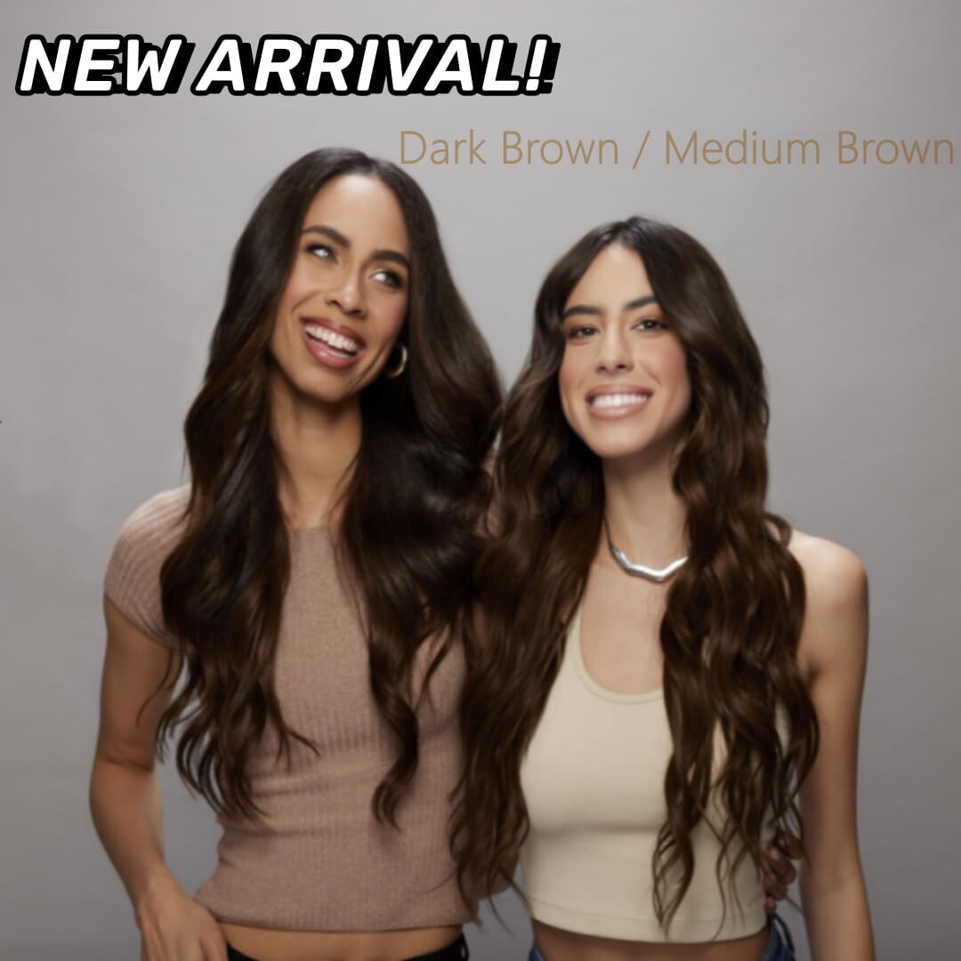 Lumiere Clip In Hair Extensions 120G Medium Brown Body Wave Clip In Extensions Human Hair For Black Women Seamless Clip Ins 8Pcs 20 Clips Double Wefts 4 18 Inch