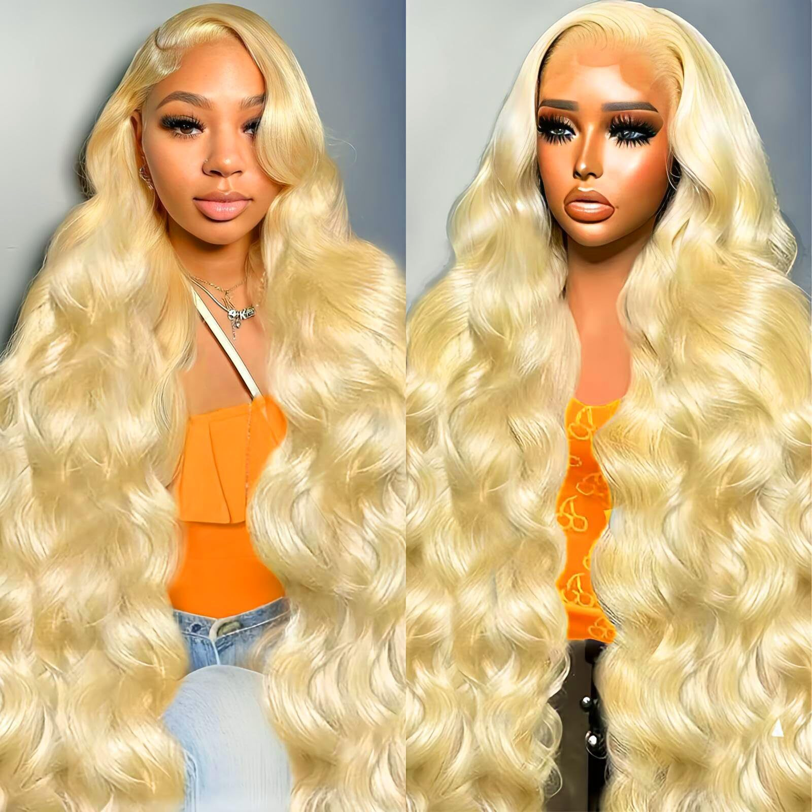 Sbdsbd 613 13X6 Lace Front Wig Human Hair Pre Plucked 200 Density Blonde Body Wave Lace Front Wigs 613 Hd Lace Frontal Wig 13X6 For Women 40 Inch