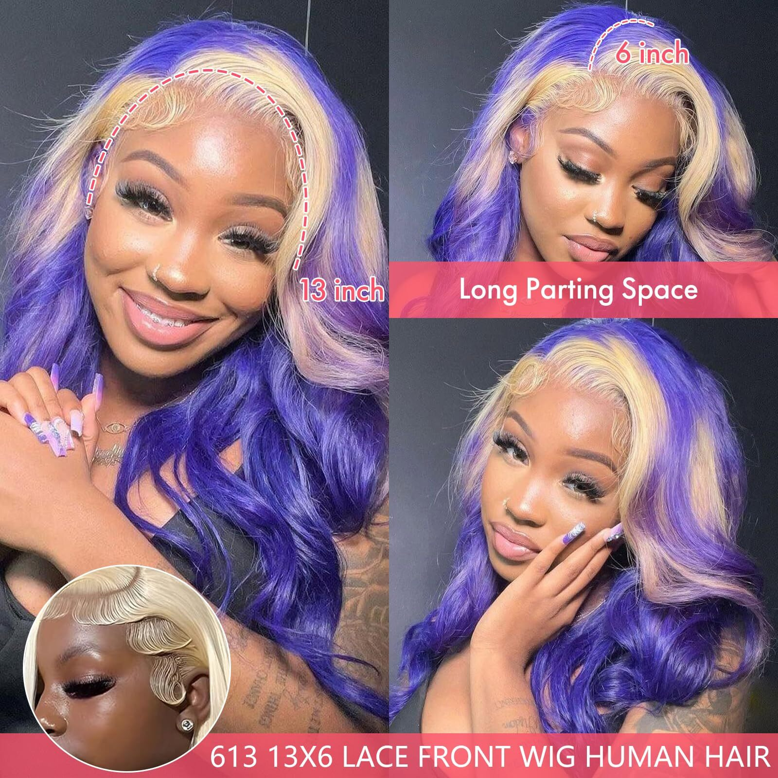 Sbdsbd 613 13X6 Lace Front Wig Human Hair Pre Plucked 200 Density Blonde Body Wave Lace Front Wigs 613 Hd Lace Frontal Wig 13X6 For Women 40 Inch