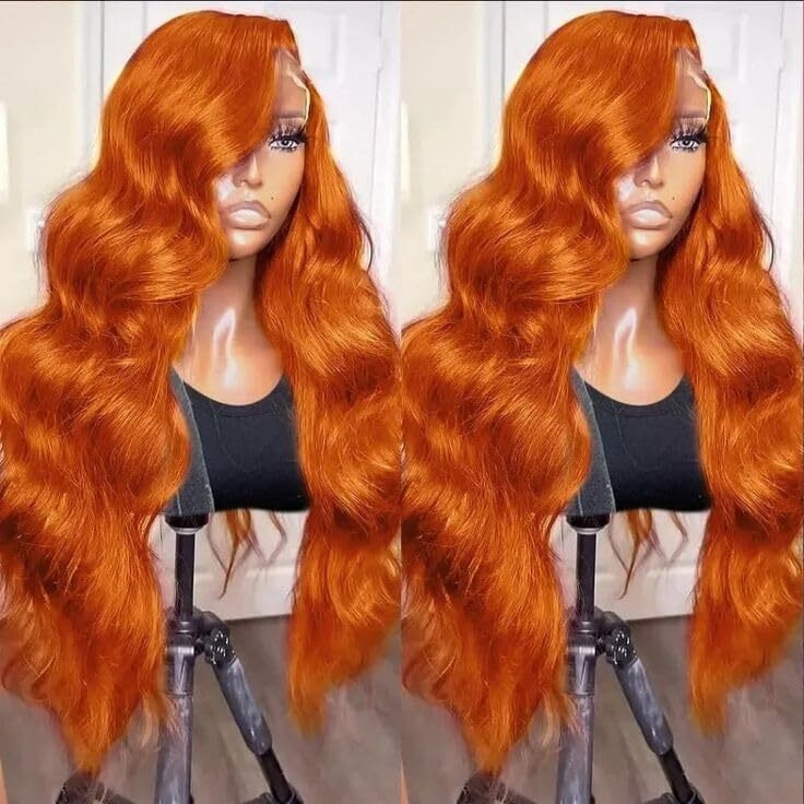 Dliliboon Wear And Go Orange Colored 9X6 Glueless Lace Wigs Human Hair Pre Cut For Beginners Ginger Body Wave Lace Front Wigs Human Hair For Women Hd Lace Closure Colored Glueless Wig