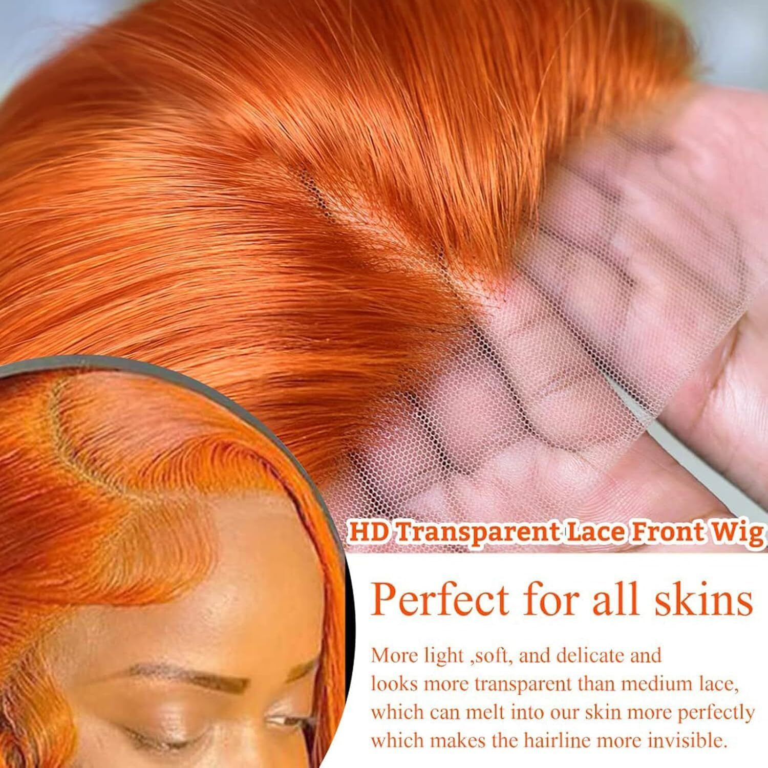 Dliliboon Wear And Go Orange Colored 9X6 Glueless Lace Wigs Human Hair Pre Cut For Beginners Ginger Body Wave Lace Front Wigs Human Hair For Women Hd Lace Closure Colored Glueless Wig