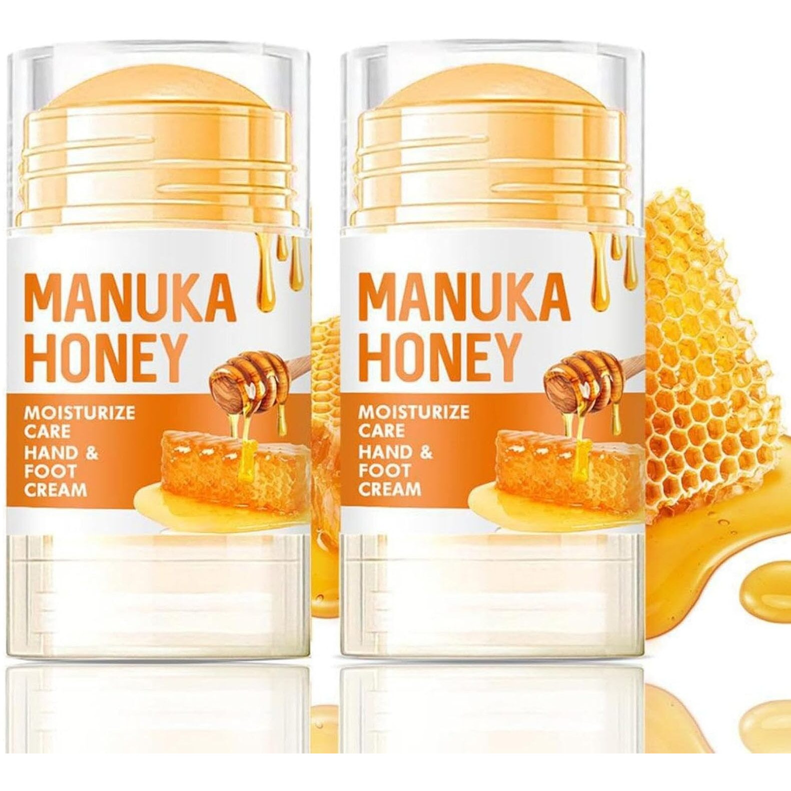 Novacharm 2Pcs Urea Cream 60 Percent For Feet, Maximum Strength Urea Foot Cream Stick, Foot Moisturizer Lotion For Cracked Heels, Dry Hands & Rough Knees (1.4Ounce(Pack Of 2), Honey)