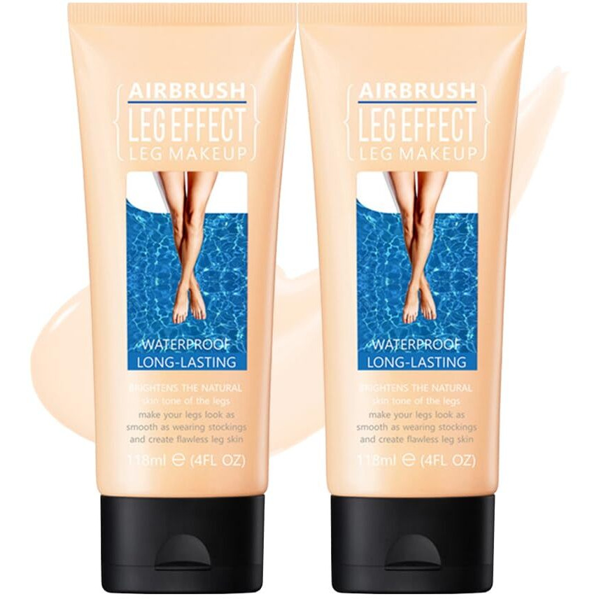 2Pcs Leg Effect Waterproof Makeup, Long-Lasting, Natural Leg Coverage, Body Foundation To Cover Vein, Tattoo And Flaw (01Fairest, 2Pcs)