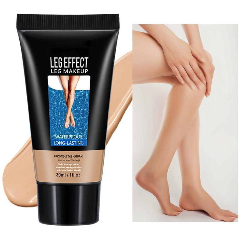 Leg Makeup Waterproof Tanning Flawless Body Foundation Lotion, Leg And Body Scar Cover Up Makeup/Tattoo Cover Up, Beach Legs Glow Cream(2 Medium Golw, 30Ml)