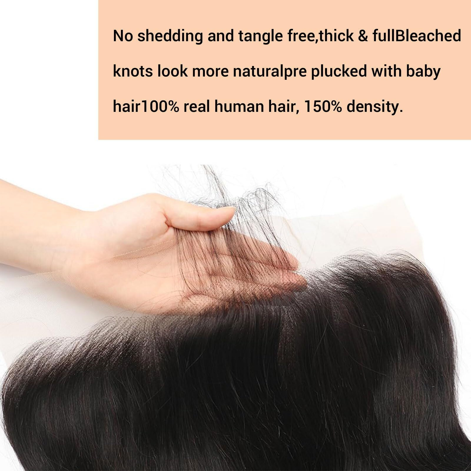 Hd Lace Frontal 13X6 Transparent Ear To Ear 20 Inch Body Wave Frontal Human Hair 100% Unprocessed Virgin Lace Closure Human Hair Pre Plucked With Baby Hair 150% Density