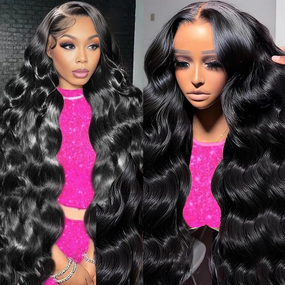 Sterly 18 Inch 13X6 Lace Front Wigs Human Hair 250% Density Hd Body Wave Lace Front Wigs Human Hair Pre Plucked Wigs Human Hair For Women Gluless Wigs With Baby Hair 1 Jet Black