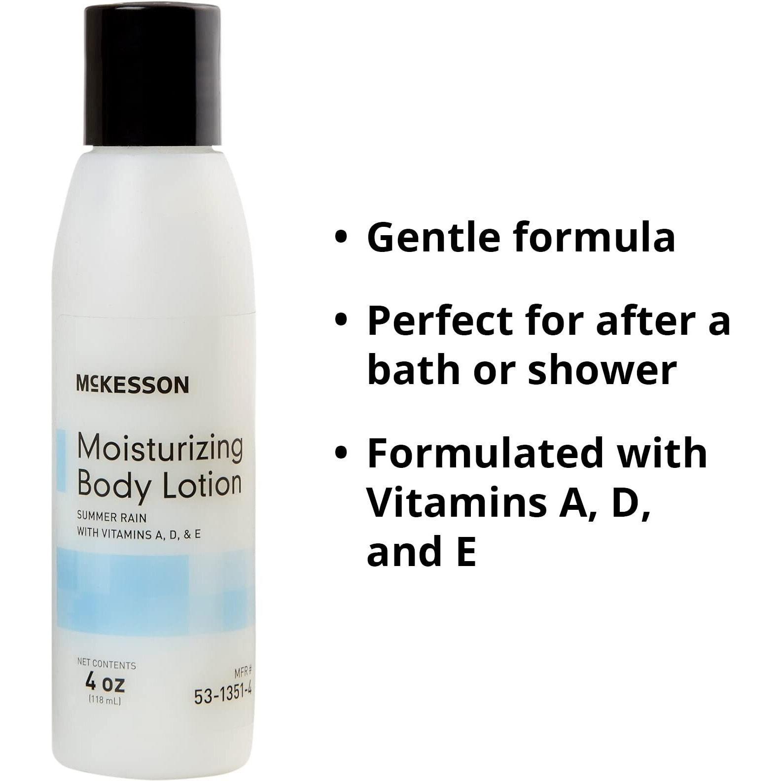 Mckesson Moisturizing Body Lotion With Vitamins A, D, E, Summer Rain Scent, 4 Oz, 48 Count