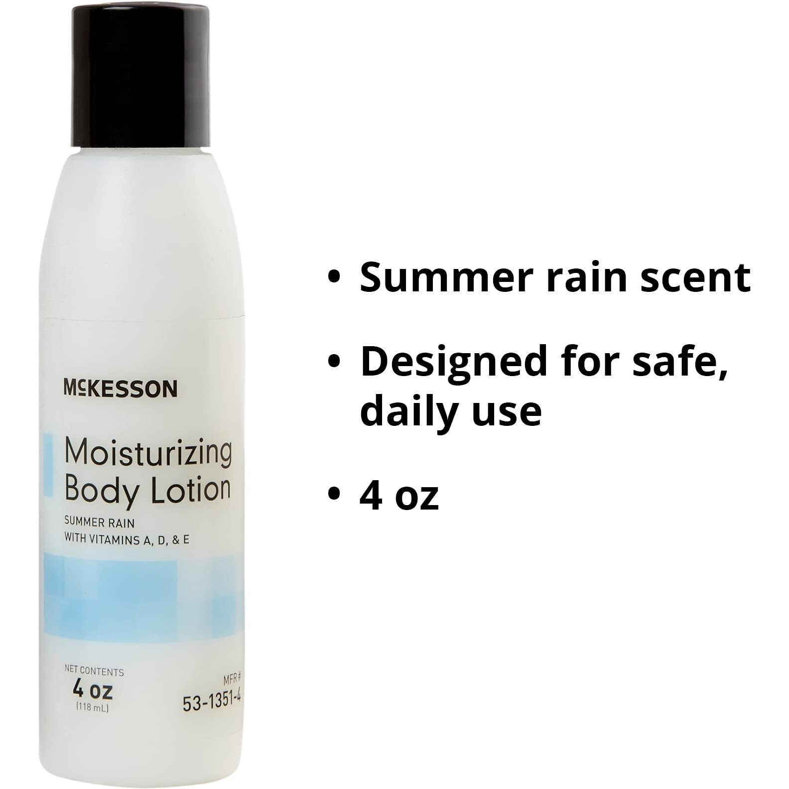 Mckesson Moisturizing Body Lotion With Vitamins A, D, E, Summer Rain Scent, 4 Oz, 48 Count