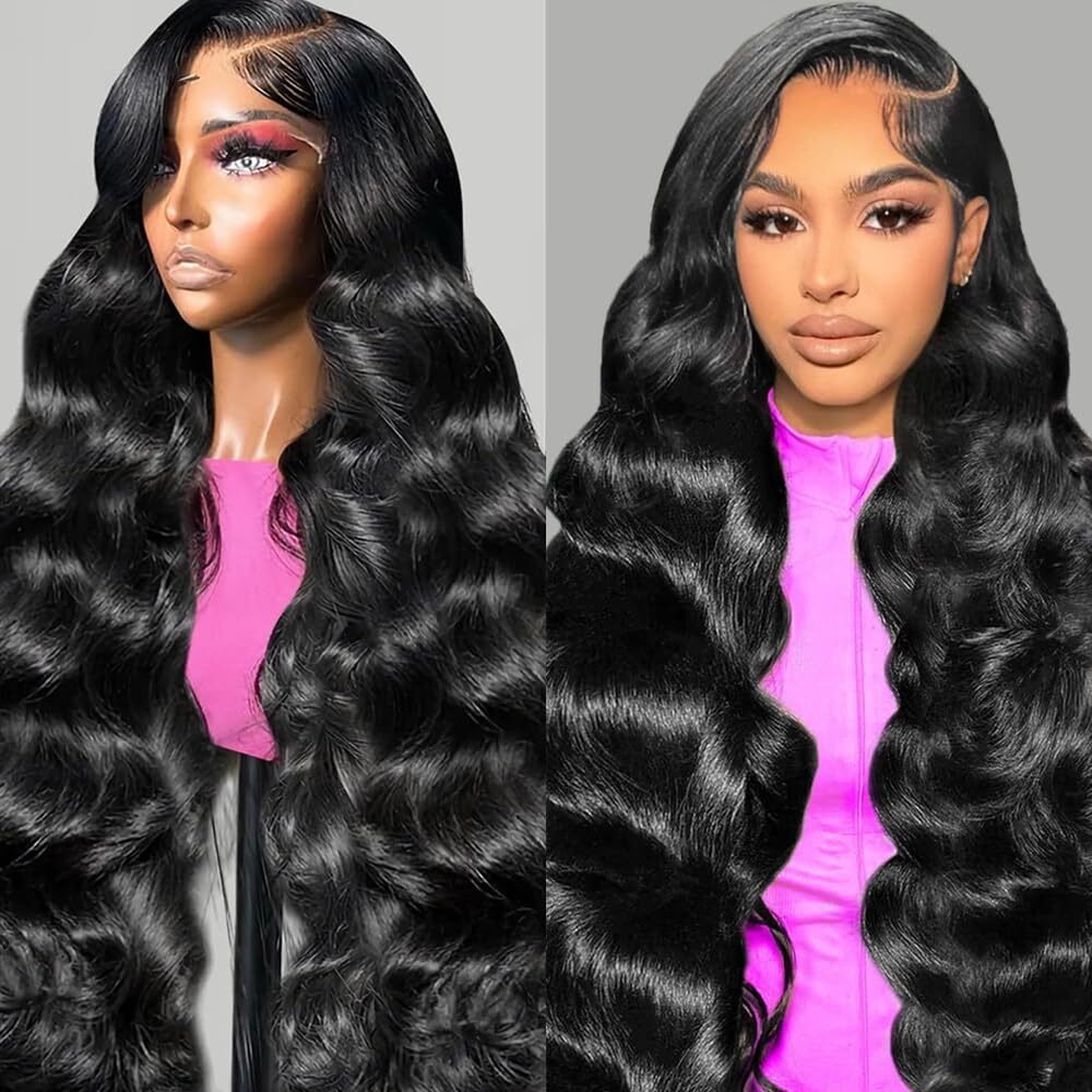 Larvob 13X6 Body Wave Lace Front Wigs Human Hair 200 Density Hd Lace Frontal Wigs Human Hair Pre Plucked Glueless Wigs With Baby Hair 24 Inch Wigs For Black Women