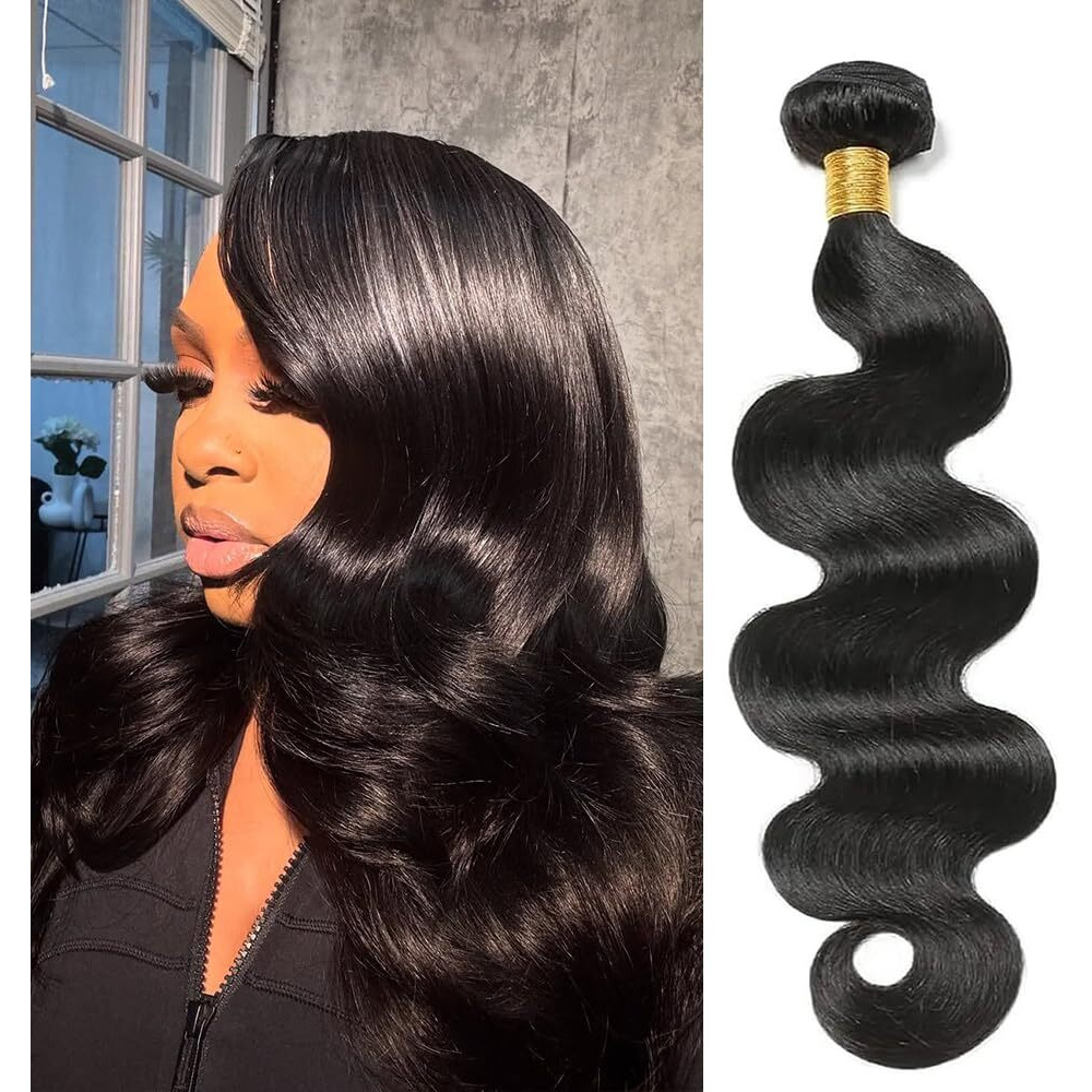Bundles Human Hair 14 Inch Body Wave Single Bundle 100% Human Hair Extensions Natural Black Color