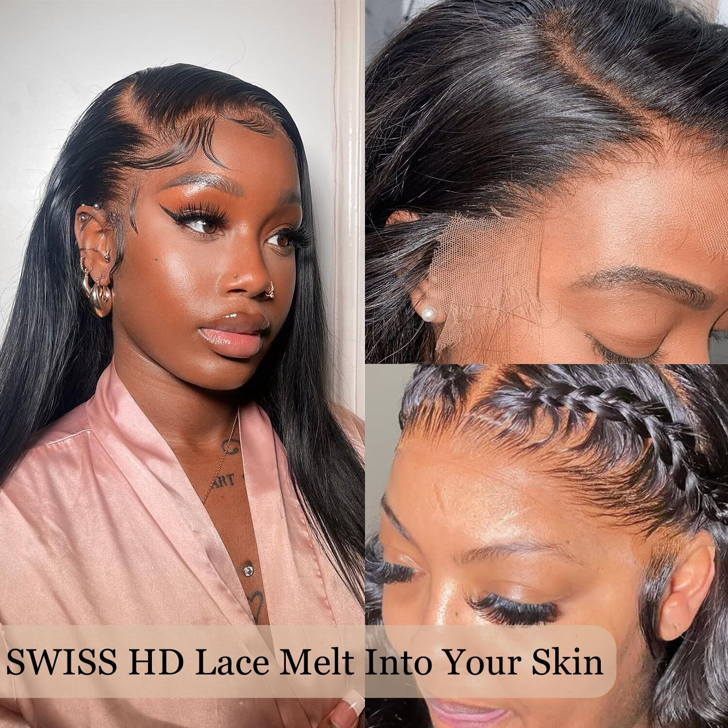 13X4 Hd Lace Frontal Skinlike Real Hd Body Wave Bleached Single Knots Ultra-Thin Closure Virgin Human Hair 0.1 Mm Pre Plucked Hairline Natural Black 16 Inch