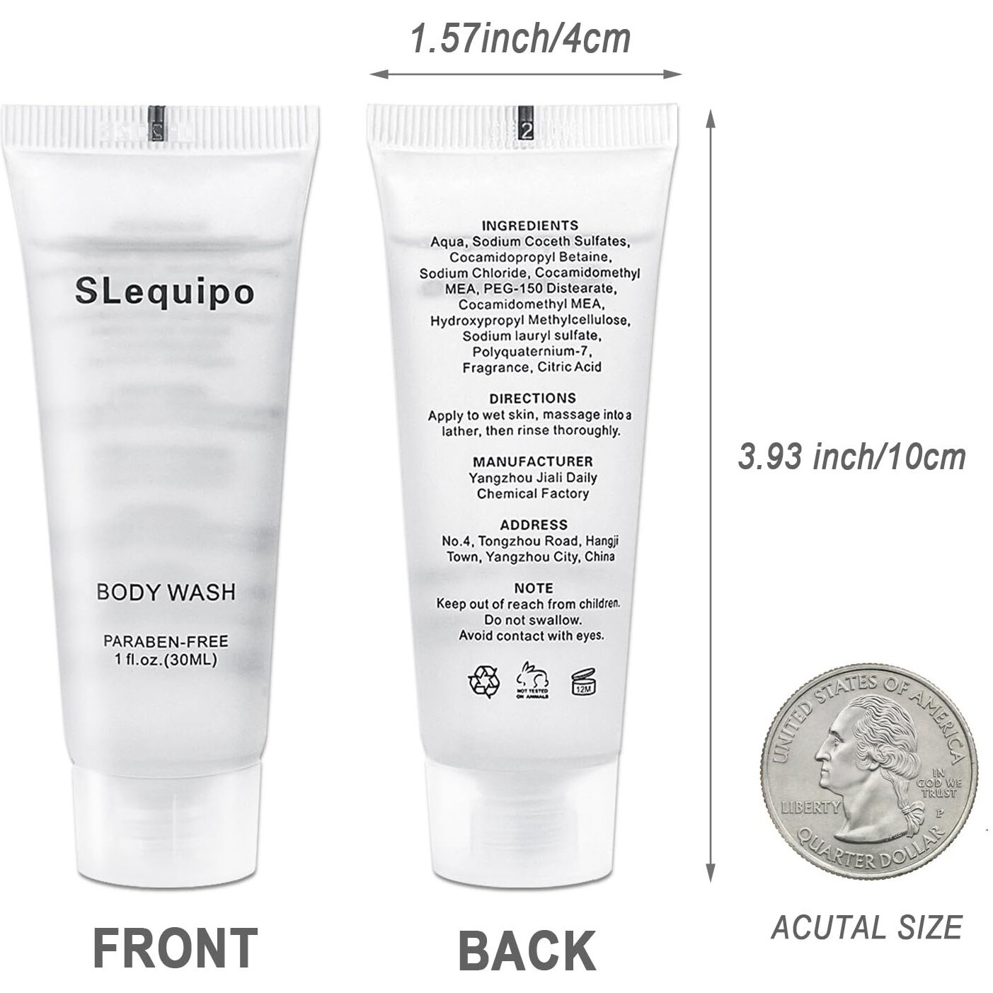 Slequipo Travel Size Body Wash (1 Fl Oz, 100 Pack), Refreshing Hotel Body Wash, Mini And Small Size Guest Hotel Toiletries In Bulk
