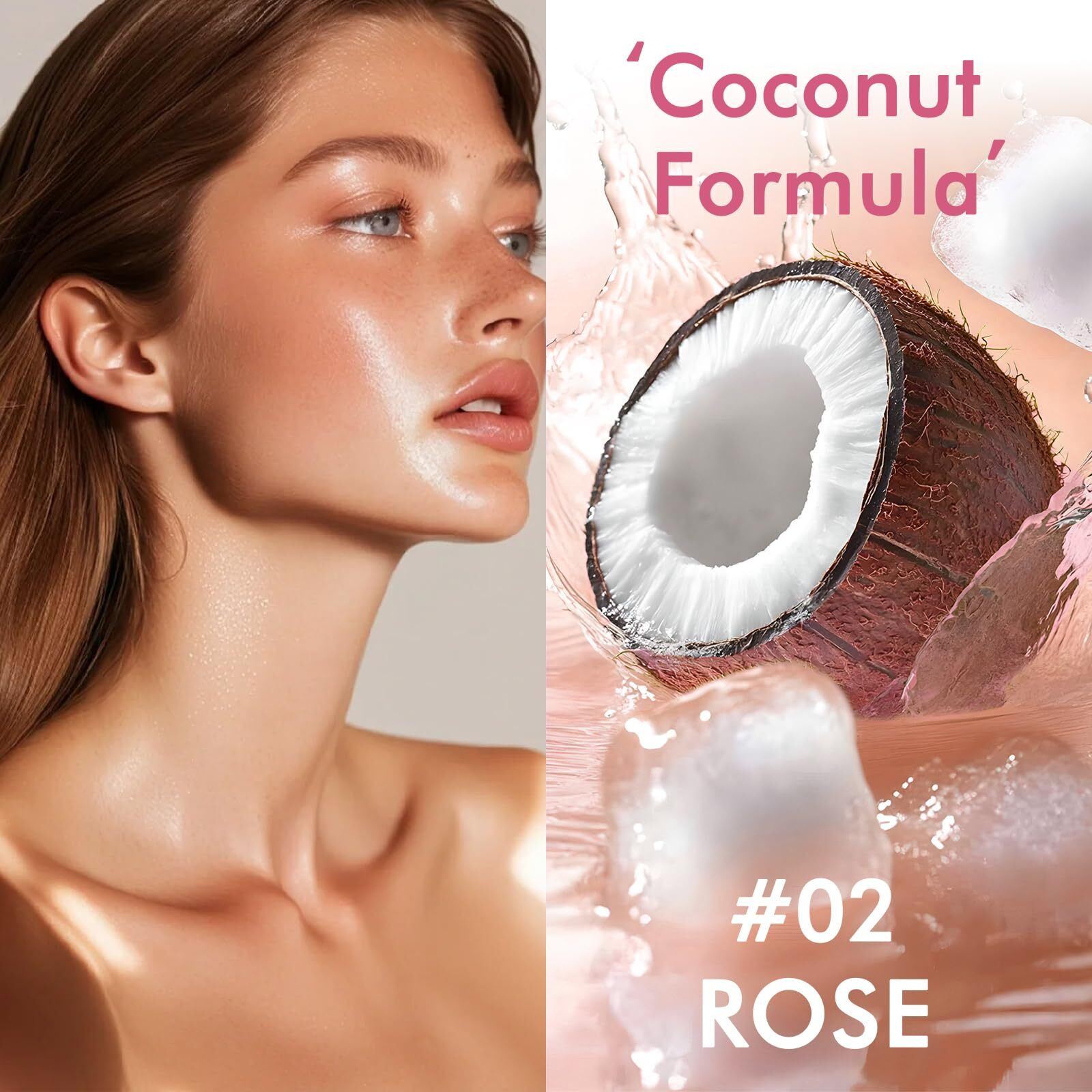 Body Glow OilSpf 50 Broad SpectrumLightweight Non-StickyMoisturizerSunscreen Body Oil With Rose Gold Mica, Water Resistant, Glow Moisturizing Coconut, 3.38 Fl Oz (02 Rose)