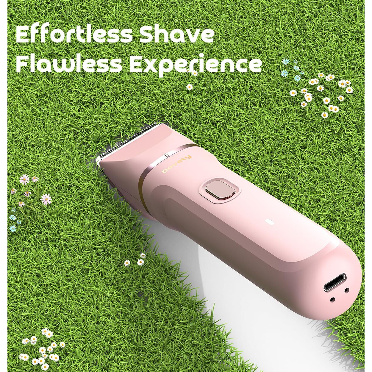 Bikini Trimmer For Women, Dovety 3 In 1 Painless Electric Razors For Women, Rechargeable Pubic Hair Trimmer Electric Shaver For Legs Body Facial Hair, Ipx7 Waterproof, Ceramic Blade, Usb Charge Dock