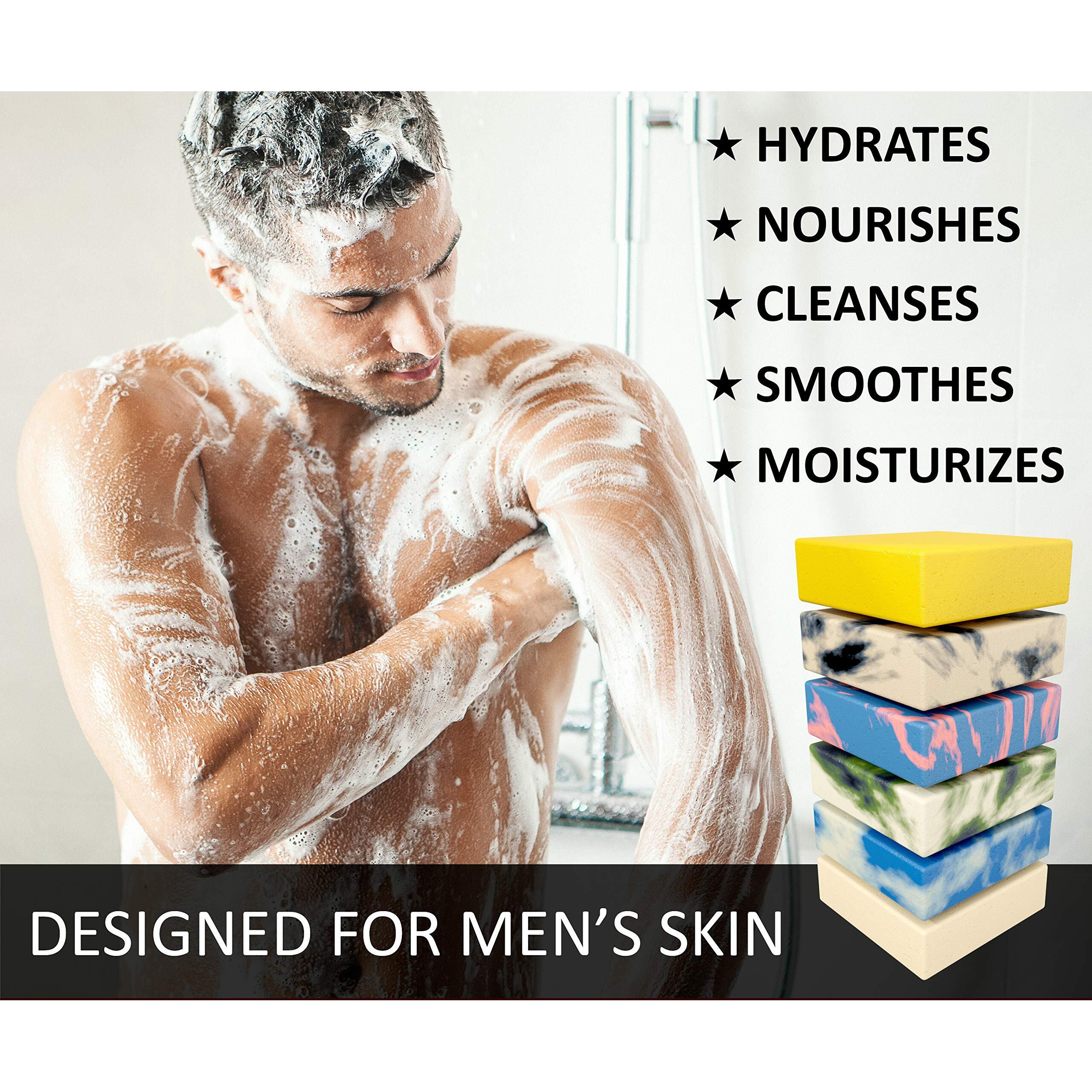 Natural American Mens Organic Bar Soap, Masculine Scents, 100% Natural Soap For Men - Essential Oils, Organic Shea Butter Natural Body Soap, Natural Bar Soap For Men - Soldier Body Soap 5 Oz (6Pk)