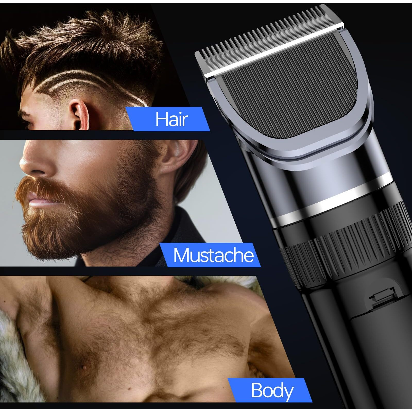 Men's Hair Clippers & Beard Trimmer Grooming Kit All-In-One Professional Haircut Kit For Household, Rechargeable, Corded & Cordless With Led Display For Trimmer Hair And Body Care,Convenient At Home