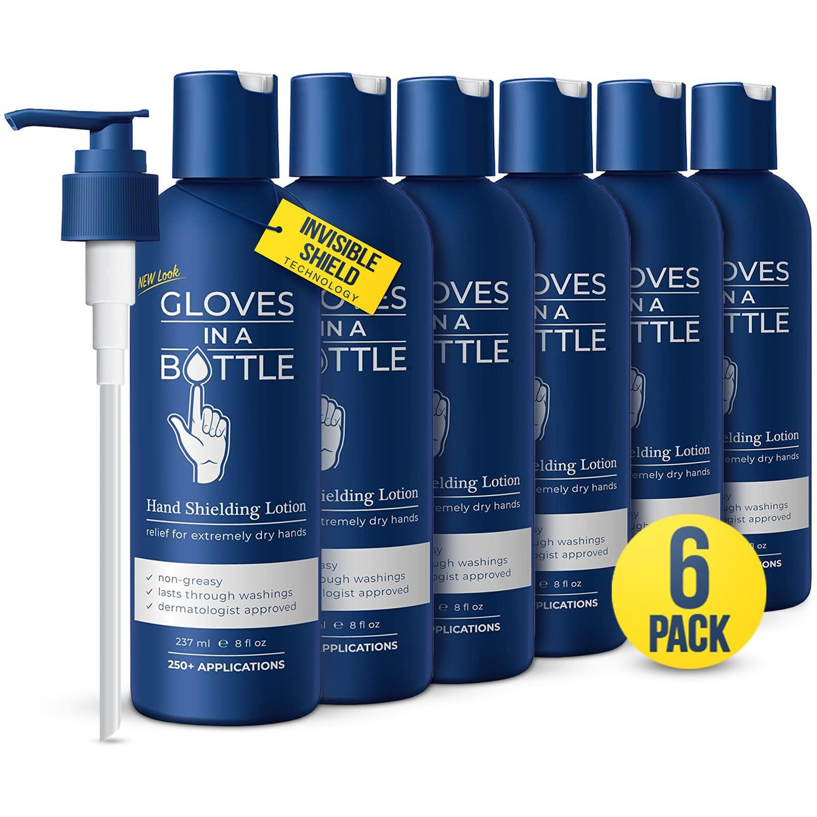 6-Pack Gloves In A Bottle Shielding Lotion With Dispenser For Dry Skin, 8 Ounce