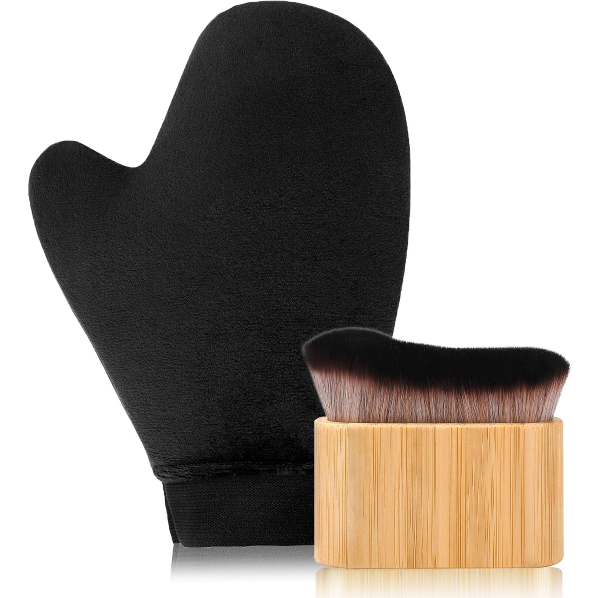 2 In 1 Tanning Mitts Self Tanner Mitt Applicator Self Tanning Mitt And Brush,Tanning Gloves For Self Tan Mitt Applicator Kit Self Tanner Brush Self Tanning Kit For Lotion,Sunless,Spray Tan,Face,Body