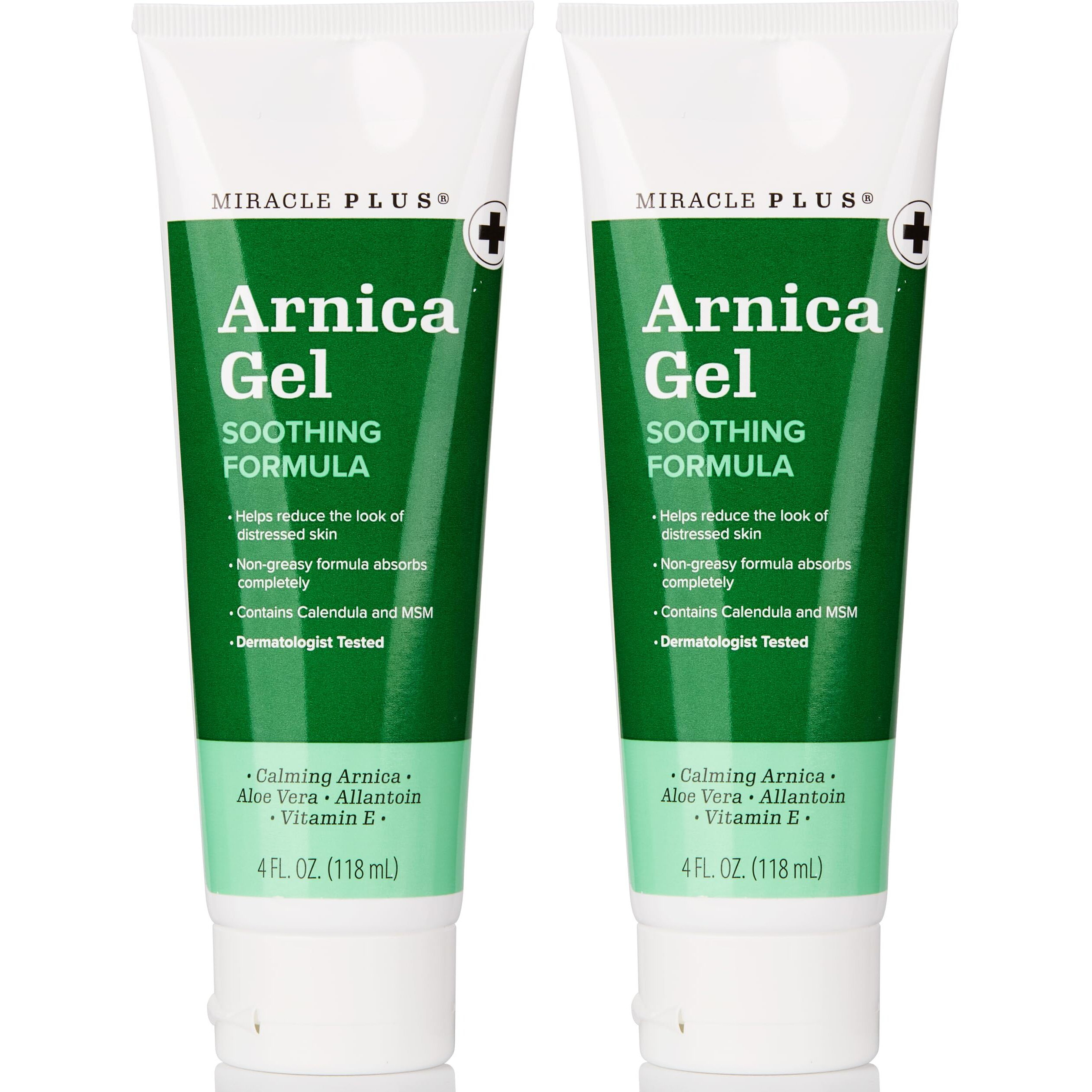 Miracle Plus Natural Arnica Bruise Body Gel | Arnica Montana Lotion For Thin Skin Bruising And Swelling After Surgery | Extra Strength Vitamin K Cream | Skin Care Ointment For Bruises, 2-Pack