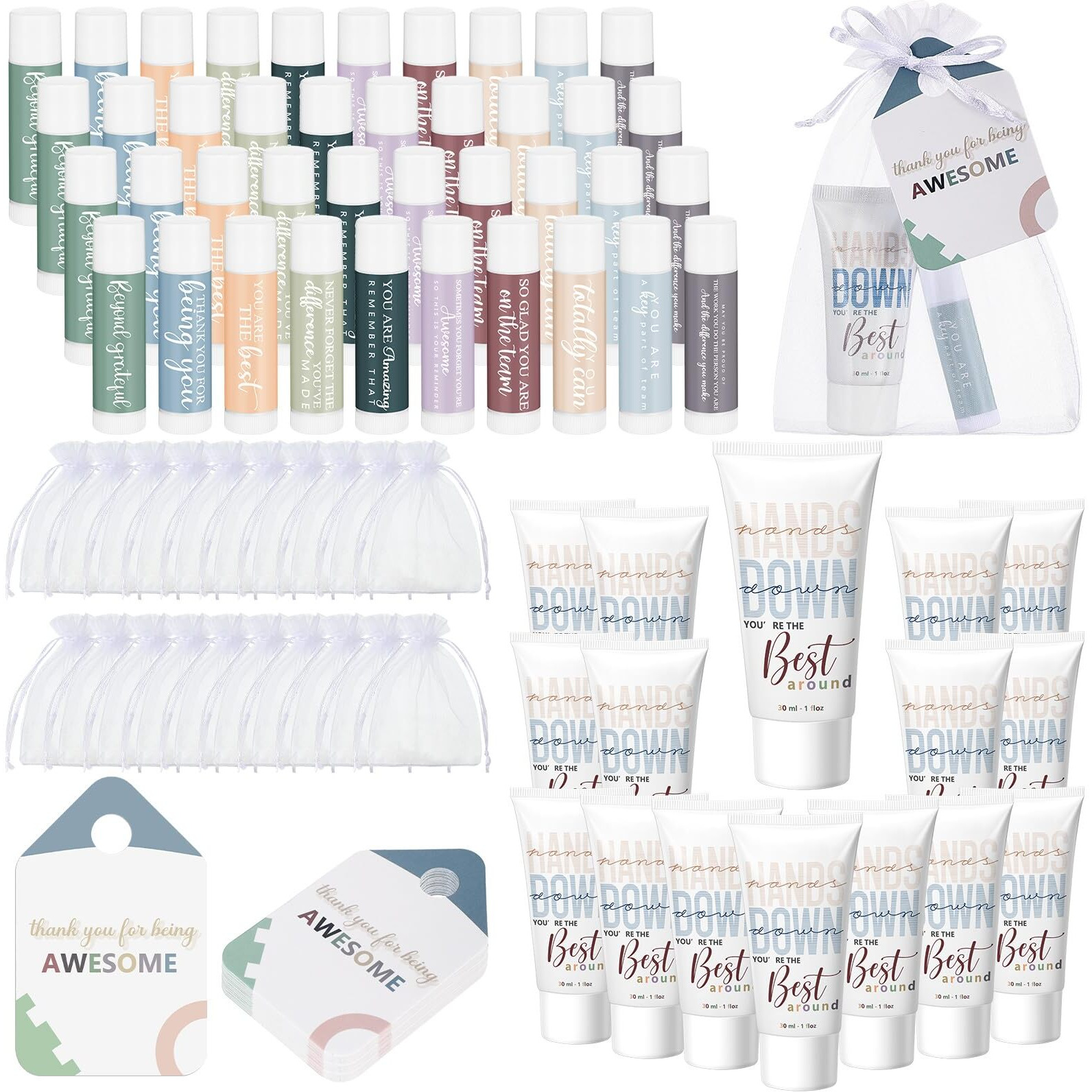 Heigble 30 Sets Back To School Teacher Appreciation Gifts Bulk Lip Balms And Hand Cream Employee Appreciation Inspirational Hand Lotion Thank You Gifts Bulk For Women Men Coworker Staff Office Team