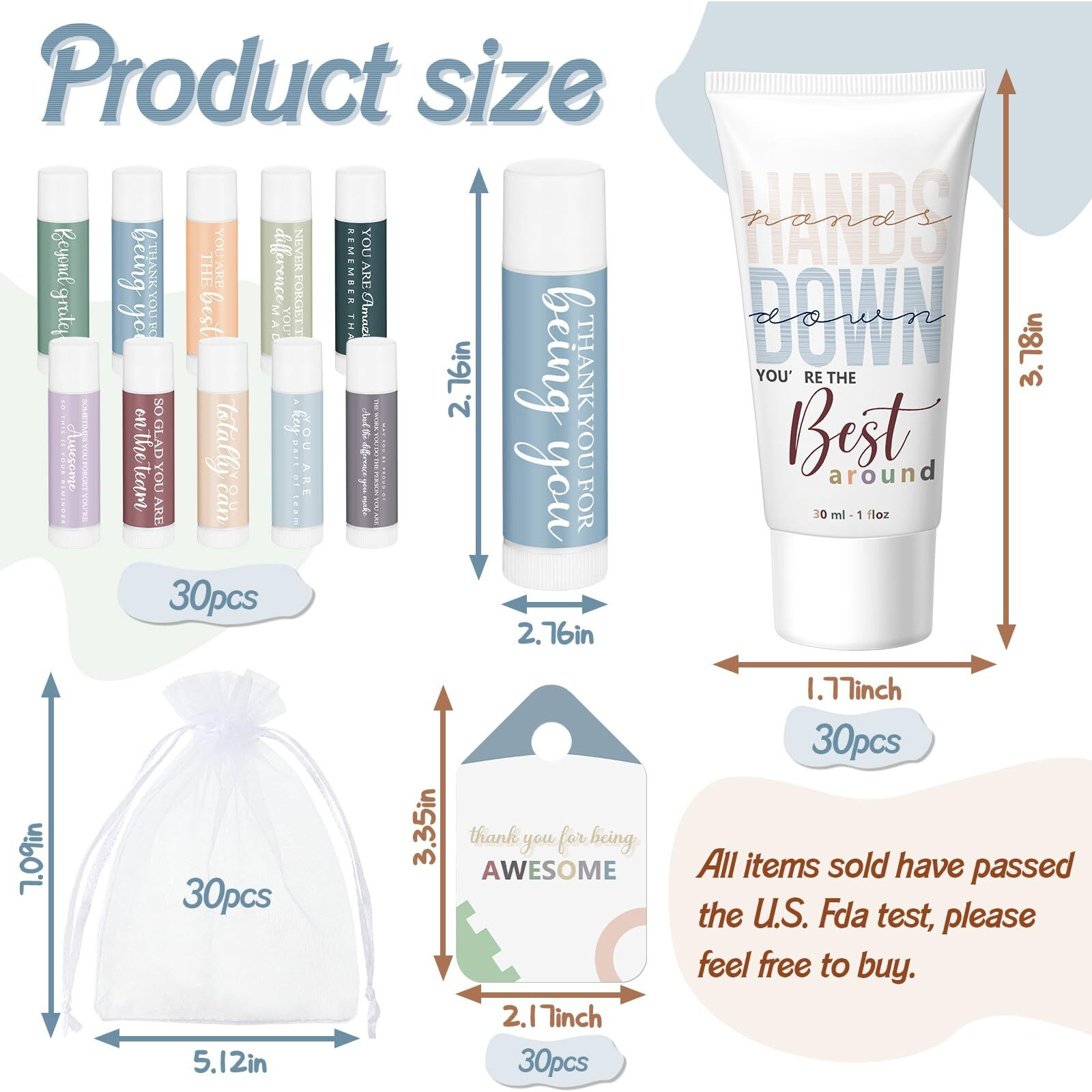 Heigble 30 Sets Back To School Teacher Appreciation Gifts Bulk Lip Balms And Hand Cream Employee Appreciation Inspirational Hand Lotion Thank You Gifts Bulk For Women Men Coworker Staff Office Team