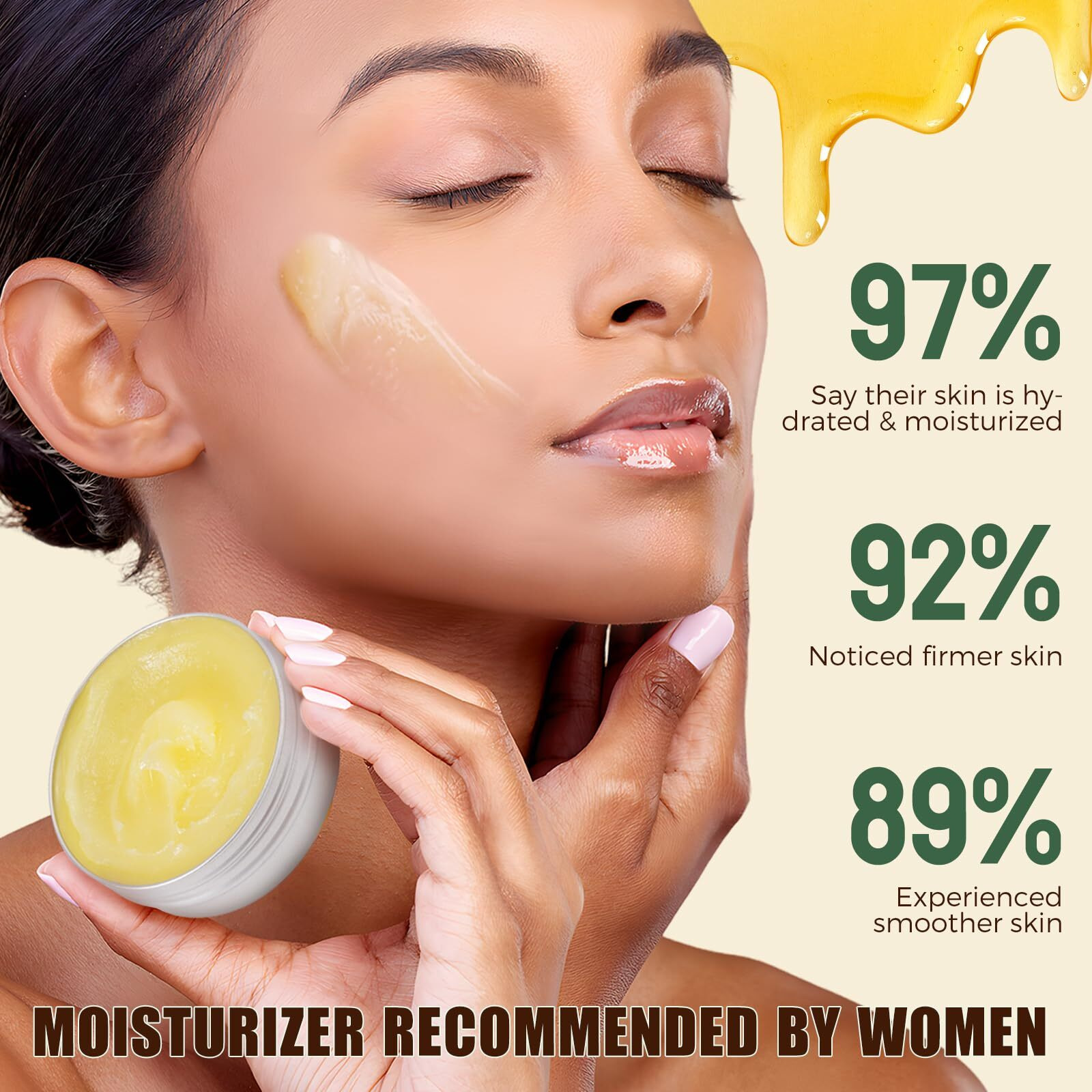 Nifeishi Beef Tallow For Skin, Tallow And Honey Balm, Beef Tallow For Face With Raw Honey And Beeswax, Natural Organic Grass-Fed Beef Tallow Moisturizing Cream For Body Lotion Skin Care