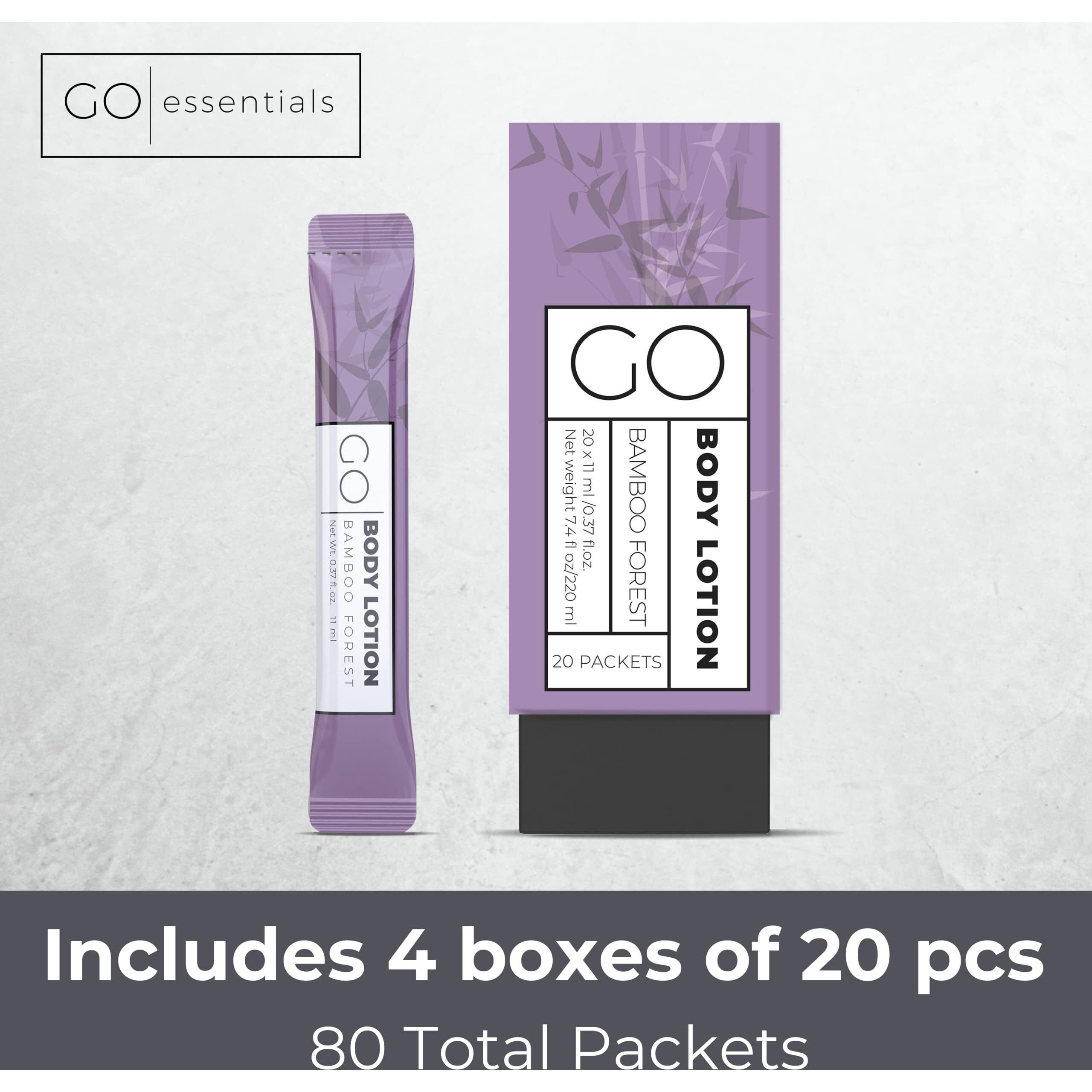 Go Essentials Travel Lotion Packets - Single Use Body And Hand Lotion For Hydrated Skin And Travel Size Toiletries - Bulk Travel Size Lotion Packets. Womens Gift Set, Homeless Supplies Bulk Lotion
