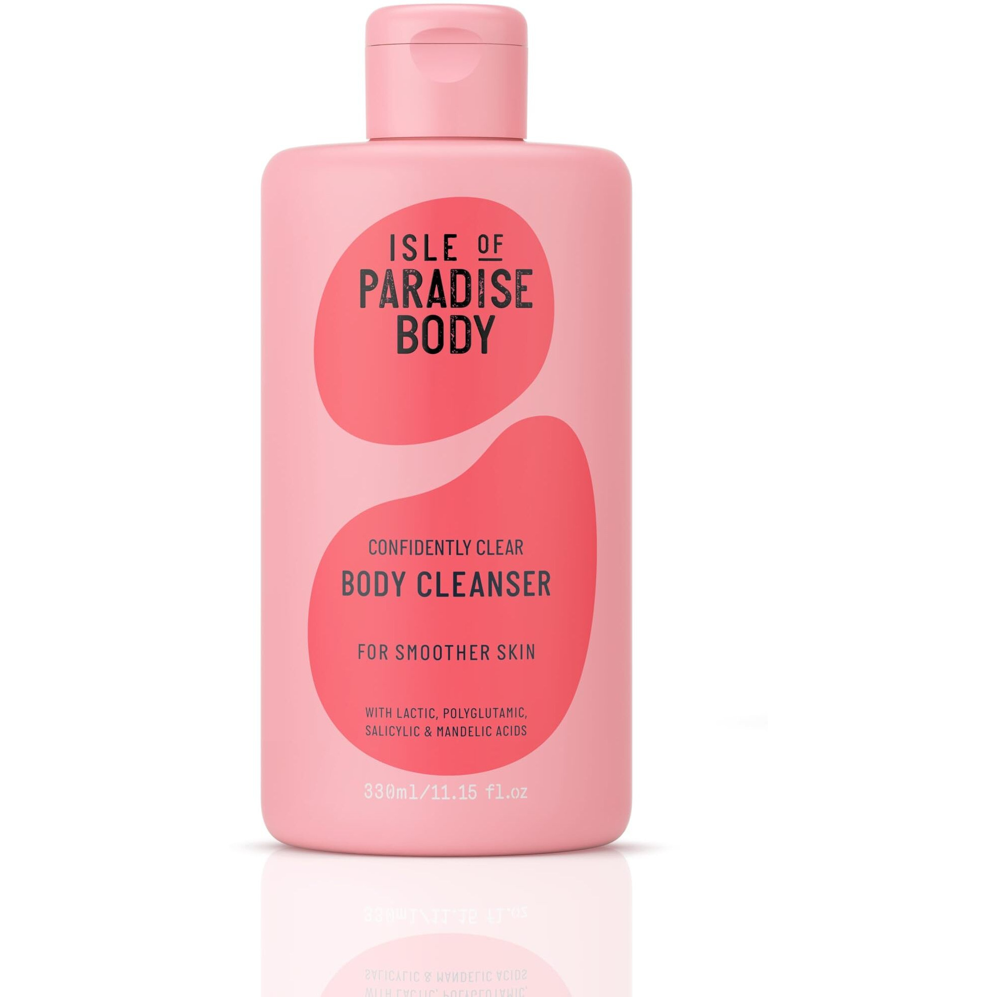 Isle Of Paradise Confidently Clear Body Cleanser - For Clearer, Smoother Skin - Acne Body Wash With Lactic, Polyglutamic, Salicylic, And Mandelic Acids - Hydrates And Reduces Body Acne - 11.15 Fl. Oz