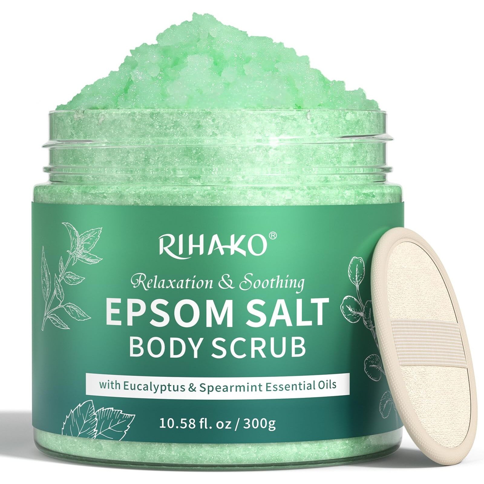 Eucalyptus Epsom Salt Exfoliating Body Scrub,Eucalyptus Detox Body Scrub,Relax & Relief With Eucalyptus & Spearmint Essential Oils, Deeply Nourishes For Smooth, Radiant Skin,Relaxation Spa Gifts