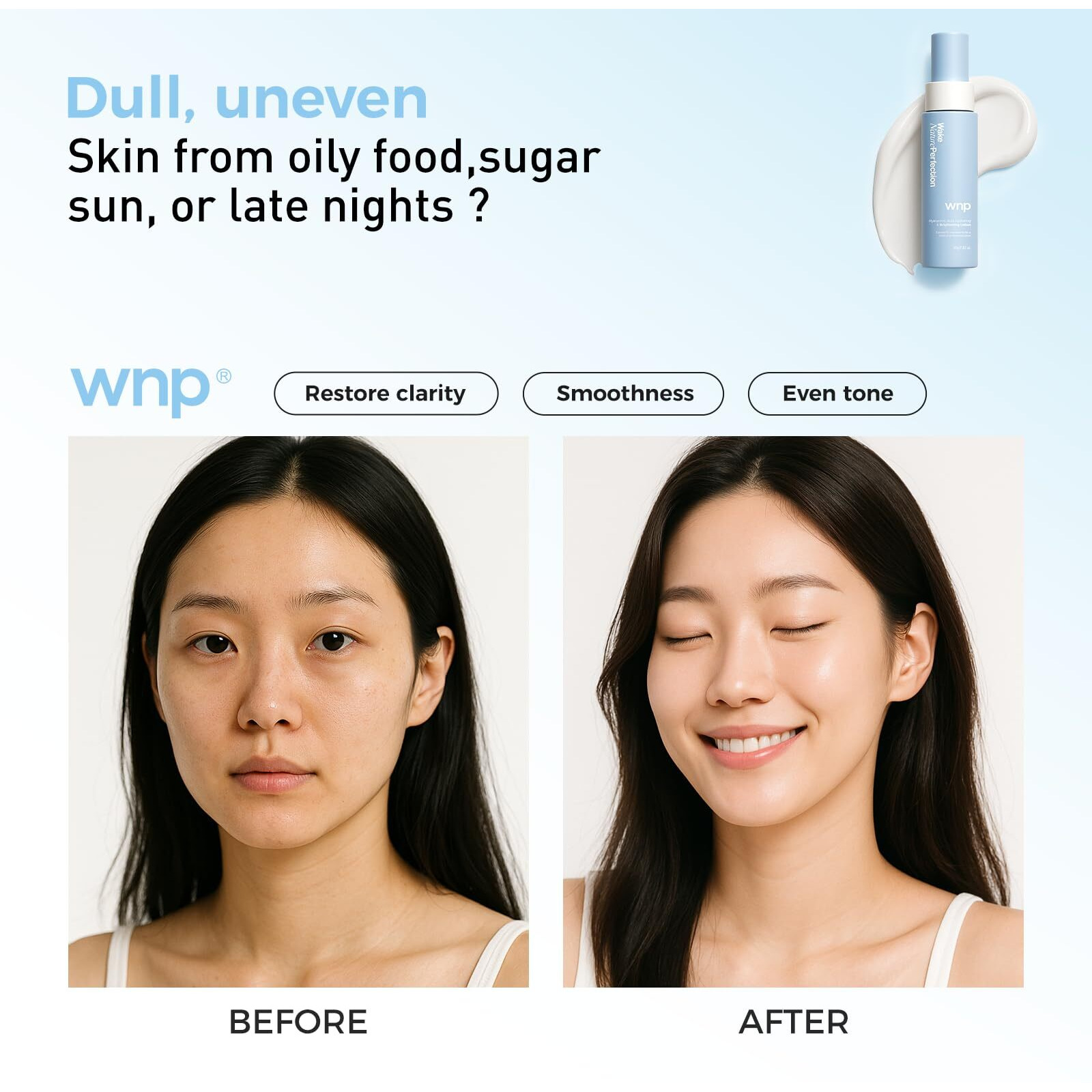 Wnp Hyaluronic Acid Hydrating & Brightening Lotion 4D Hyaluronic Acid, 2% Niacinamide, 377, Vitamin C - Deep Moisture & Radiance Boosting Facial Moisturizer Vegan Skincare For All Skin Types