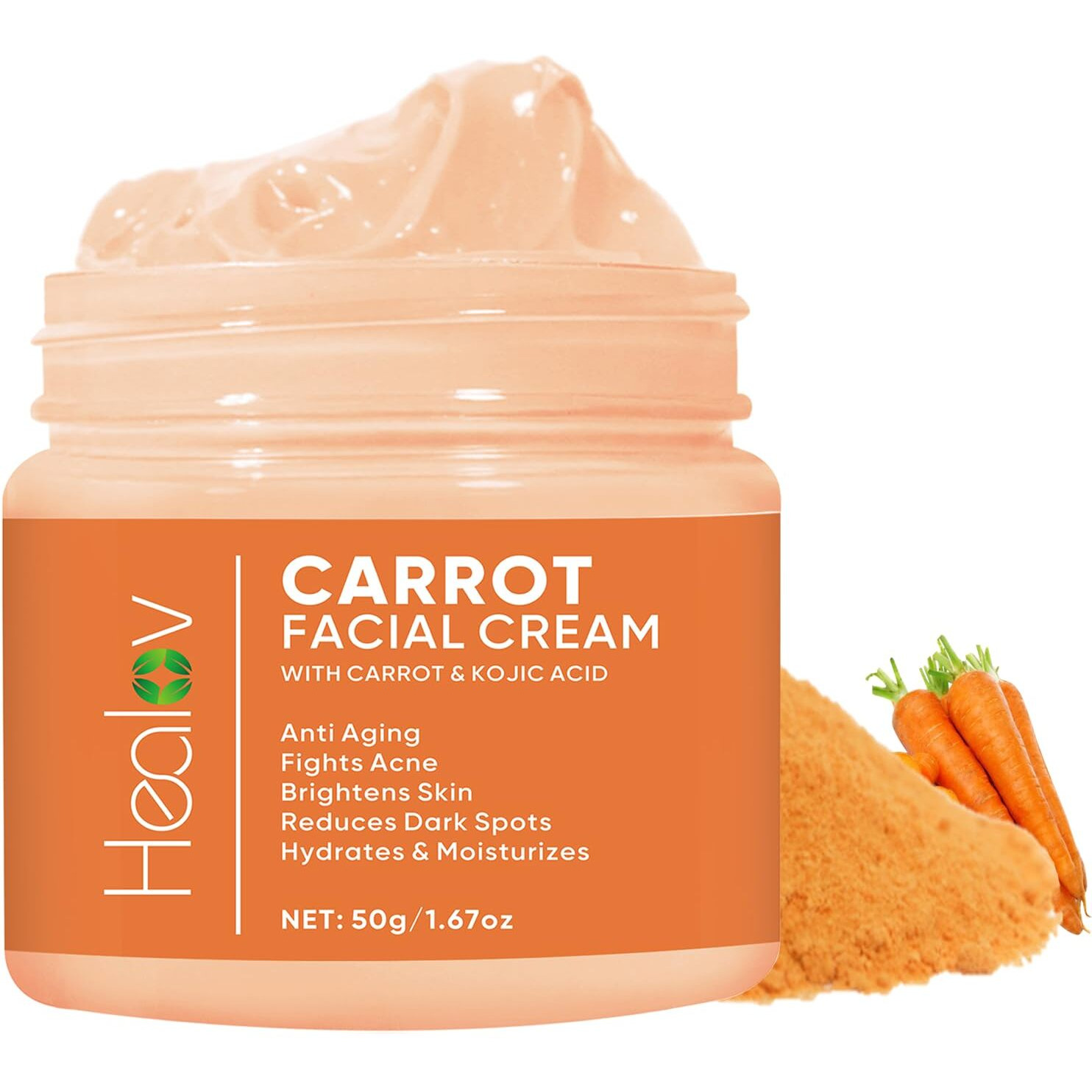 Carrot Cream - Skin Brightening Cream For Age Spots, Hyperpigmentation, Intimate Areas - Dark Spot Remover, Reduces Acne, Scars, & Evens Tone - Anti-Aging Face & Body Lotion For Brighter, Glowing Look
