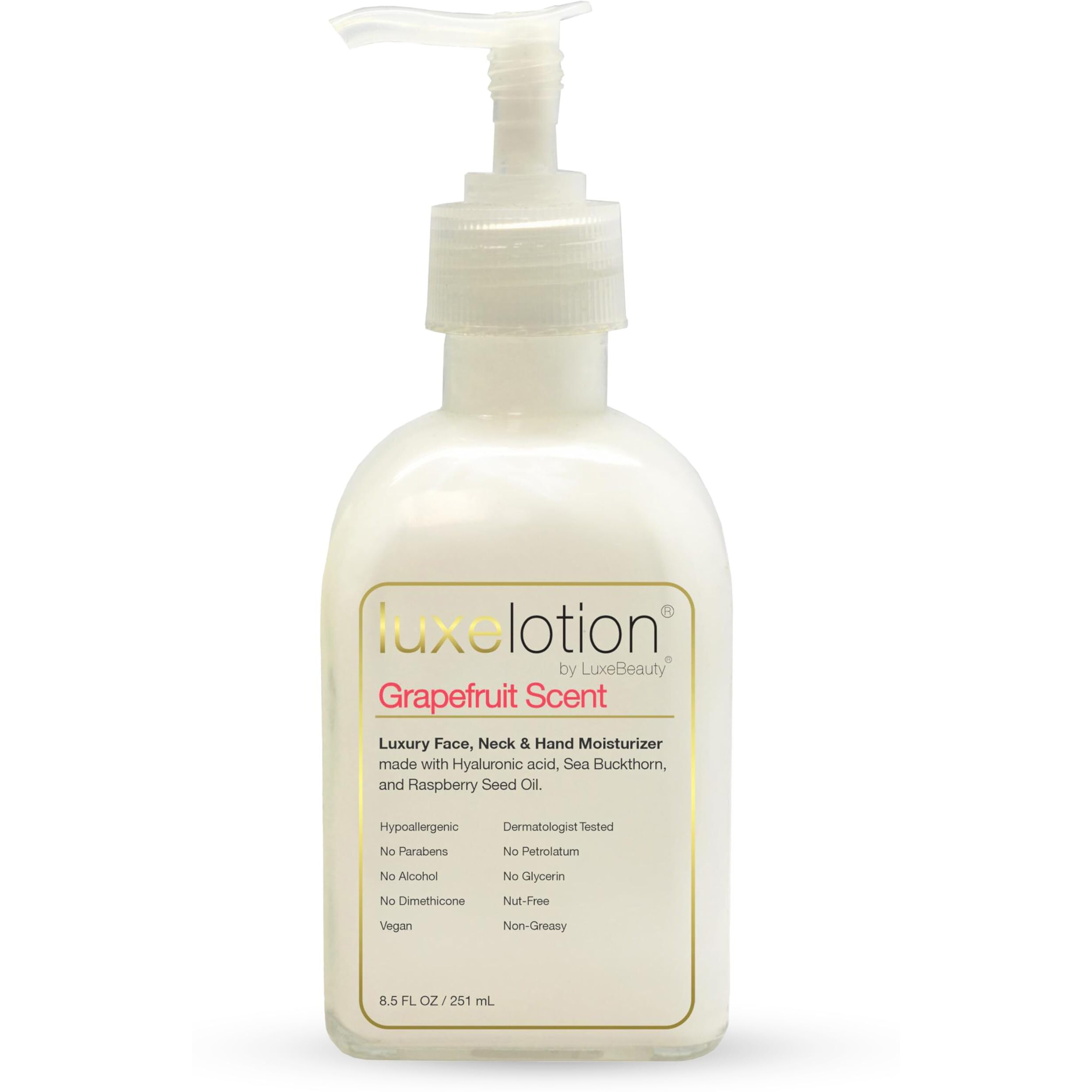 Non Greasy Hyaluronic Acid Moisturizer For Face, Neck & Hands - Grapefruit-Scented Hyaluronic Acid Body Lotion - Anti Aging, Silicone Free, No Fillers - Organic & Plant Based Non Toxic Lotion