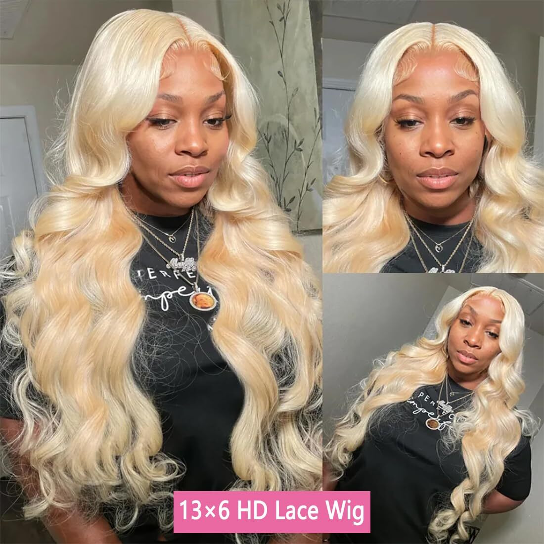 Jewhaut 613 13X6 Lace Front Wig Human Hair Body Wave Blonde Wig Human Hair 613 Hd Transparent Lace Frontal Wigs Human Hair Pre Plucked 18 Inch
