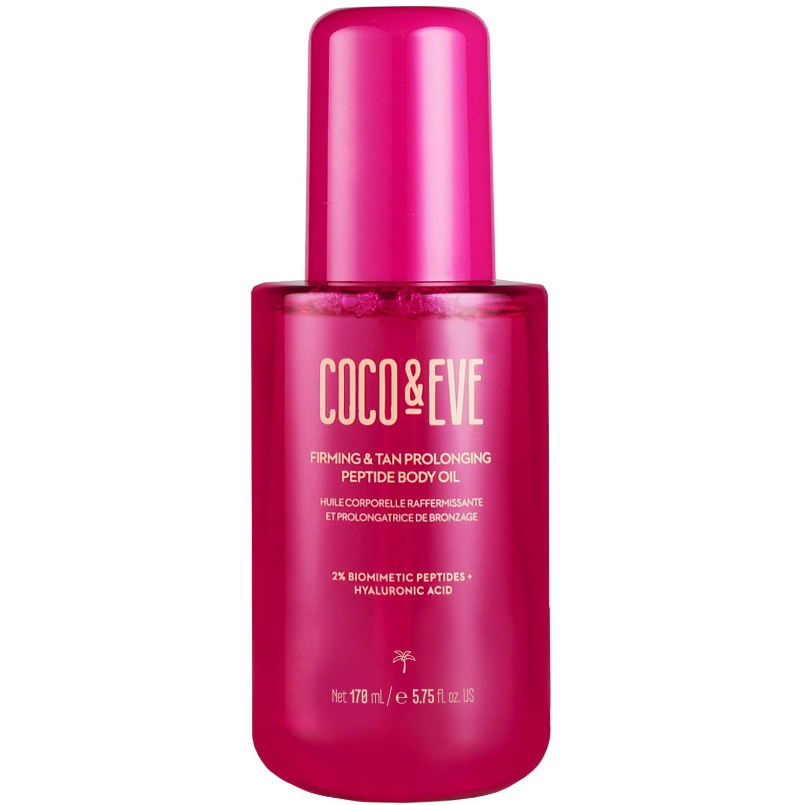 Coco & Eve Firming & Tan Prolonging Peptide Body Oil. Up To 28 Days Natural Tan Extender. After Sun Care With Tropical Oils, Vitamins C & E For Nourished, Glowy & Visibly Firmer Skin. (5.75 Fl Oz)